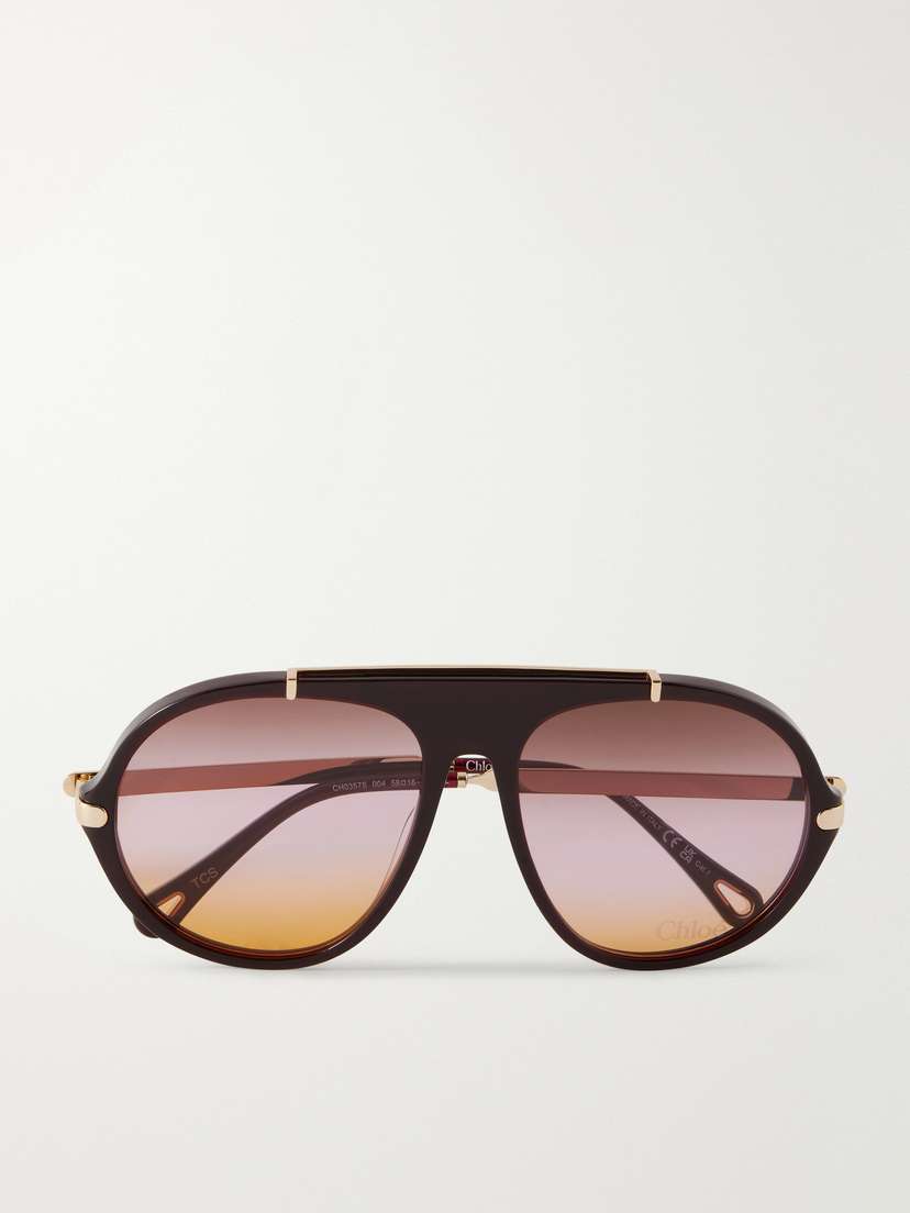 Chloé Aly Aviator-frame Acetate Sunglasses