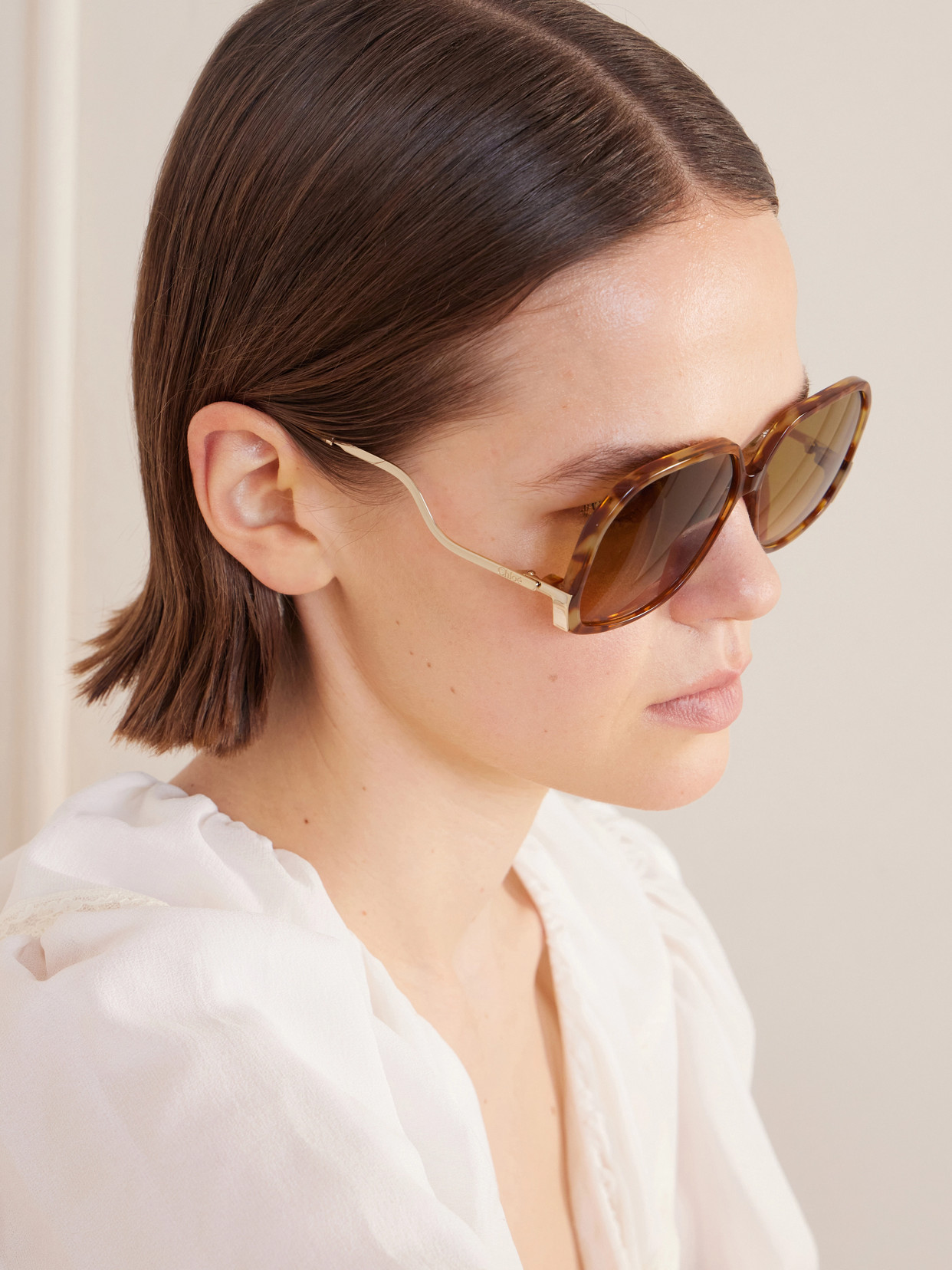 Chloé Squared-frame Acetate Sunglasses In Brown
