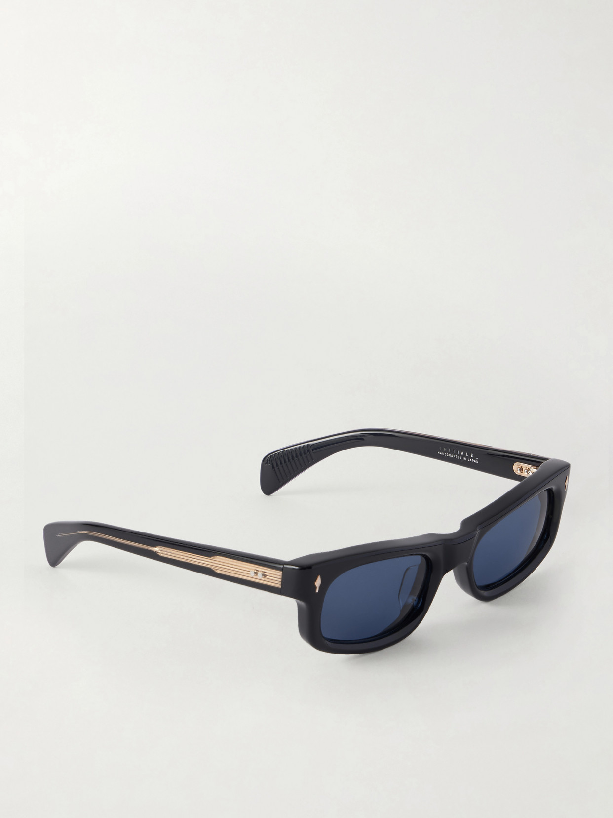 Jacques Marie Mage Initials Rectangular-frame Acetate Sunglasses In Black