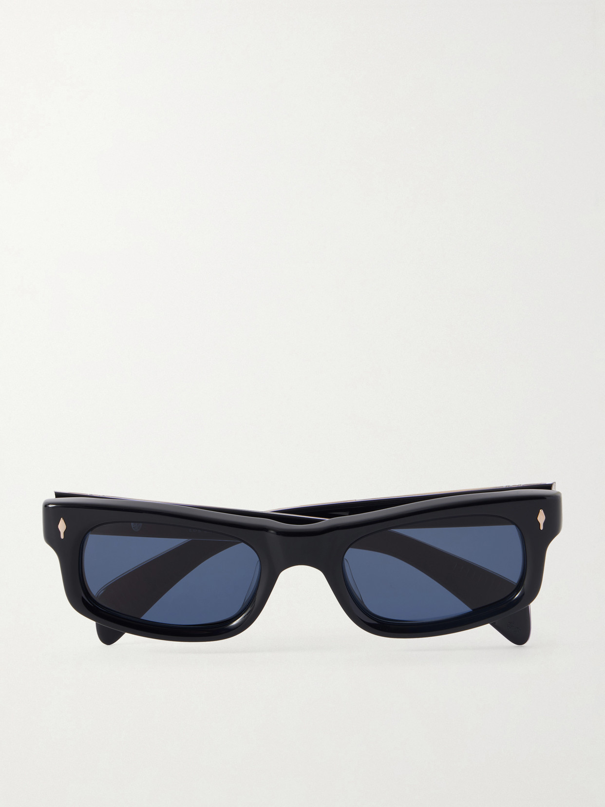 Jacques Marie Mage Initials Rectangular-frame Acetate Sunglasses In Black