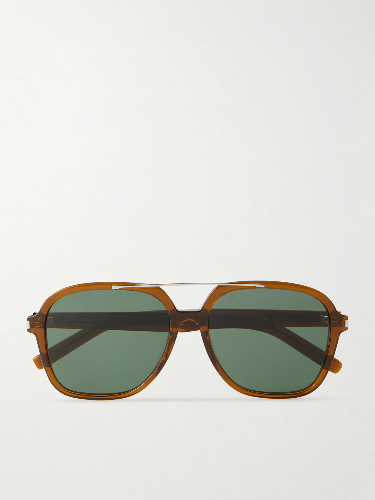 Saint Laurent Sl 545 Aviator-style Acetate Sunglasses In Green
