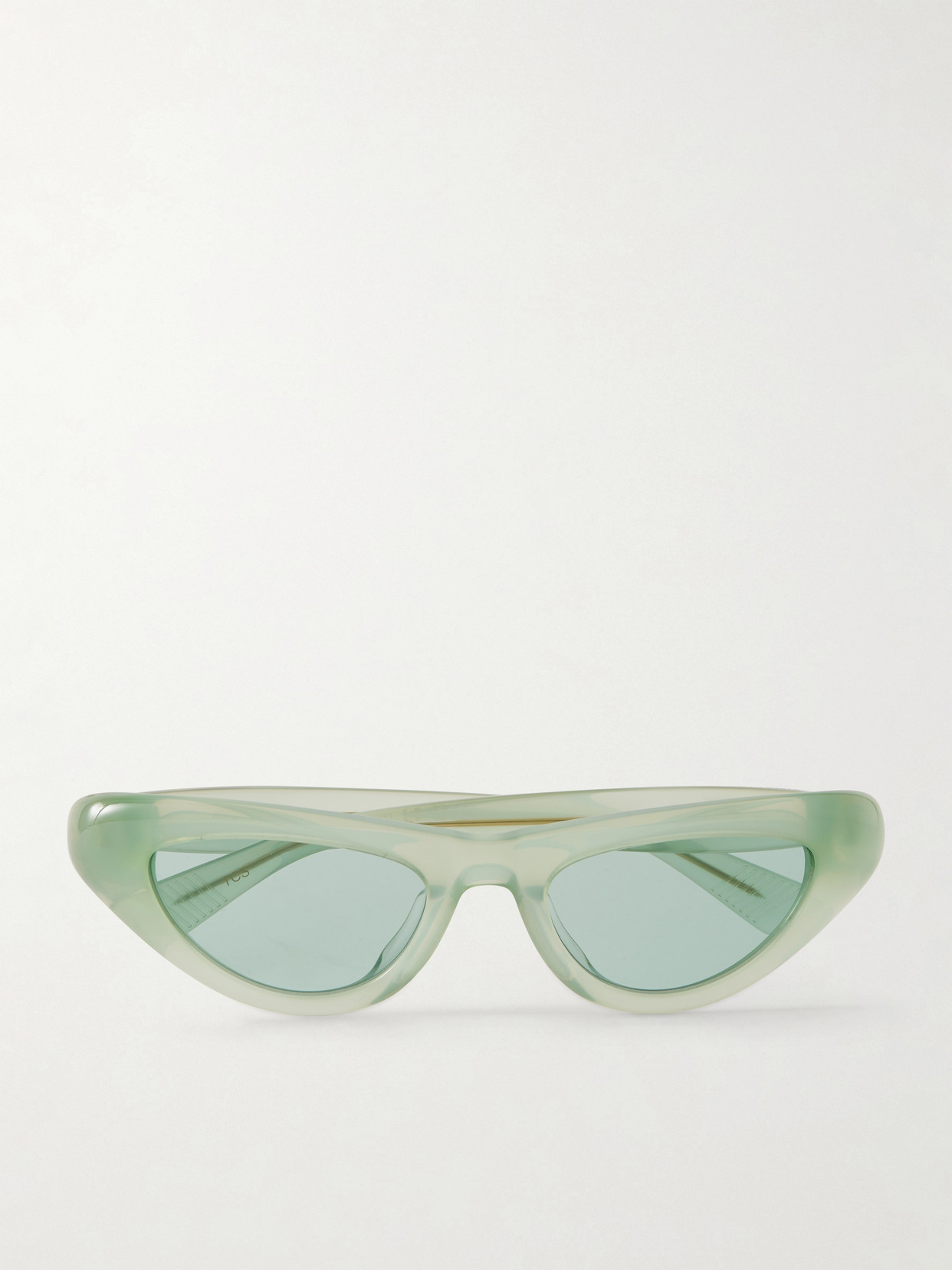 Bottega Veneta Curvy Cat-eye Acetate Sunglasses In Green