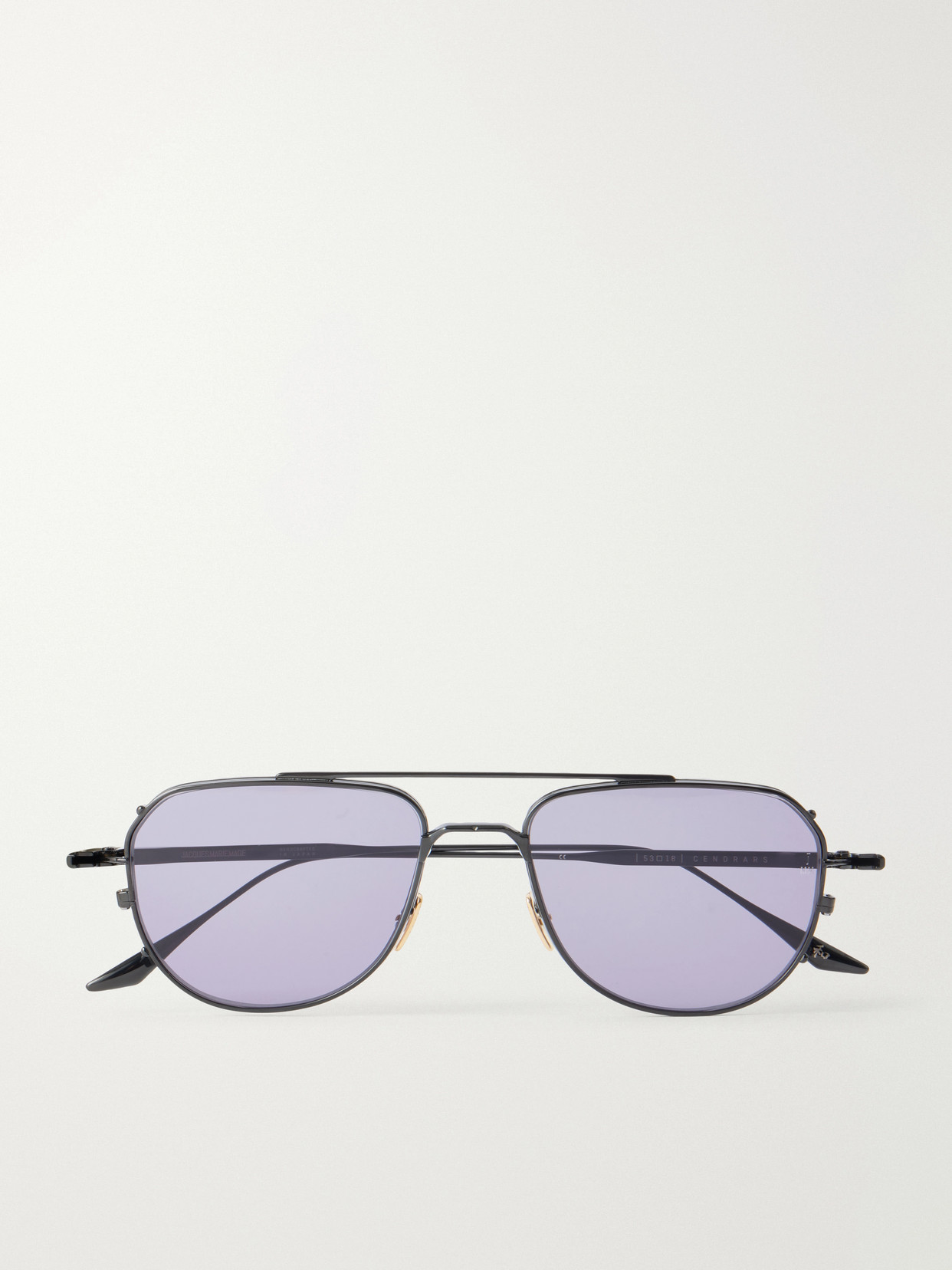 Jacques Marie Mage Cendrars Aviator-style Metal Sunglasses In Black