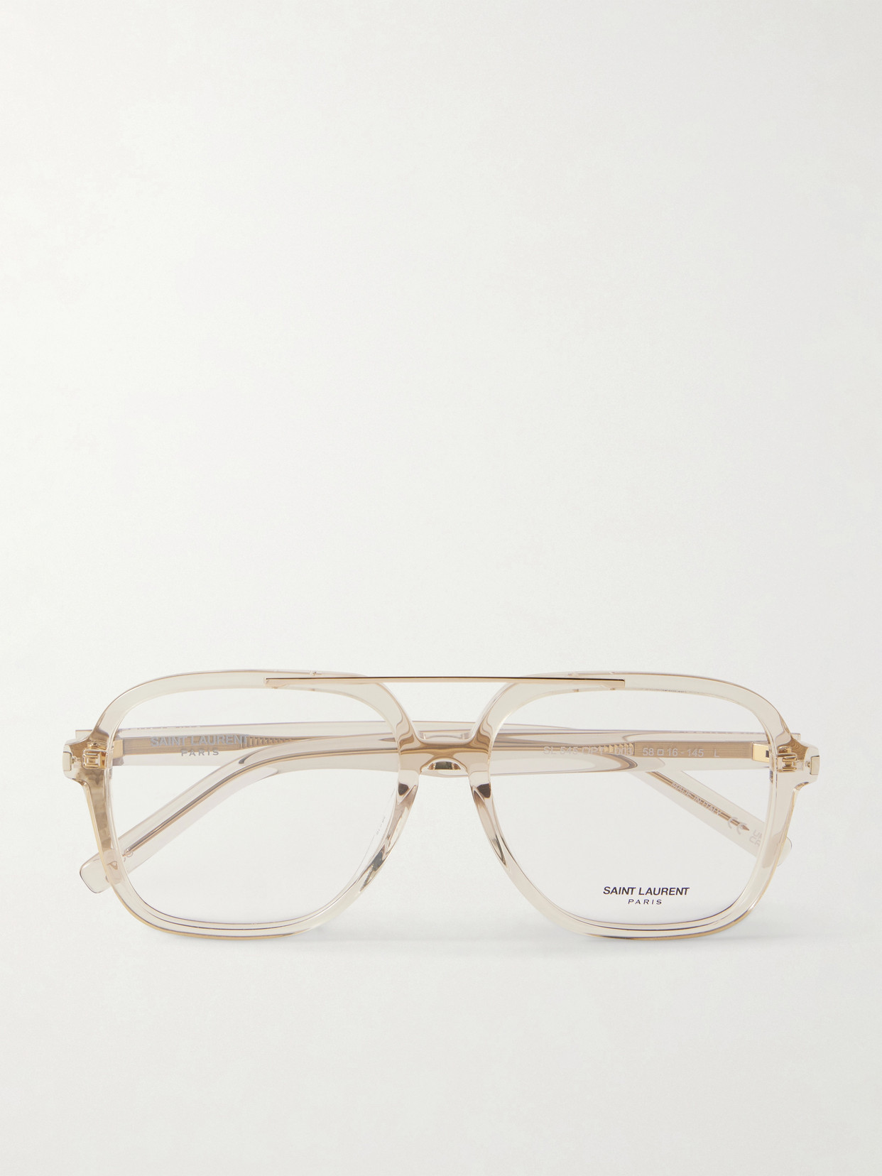 Saint Laurent Sl 545 Square-frame Acetate Glasses In Brown