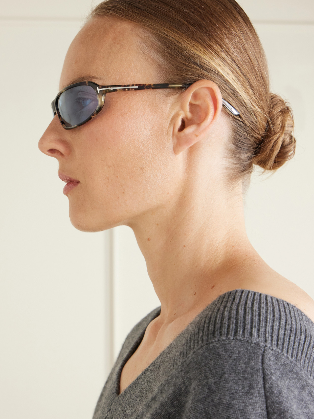 Tom Ford Addison-02 Rectangular-frame Acetate Sunglasses In Blue
