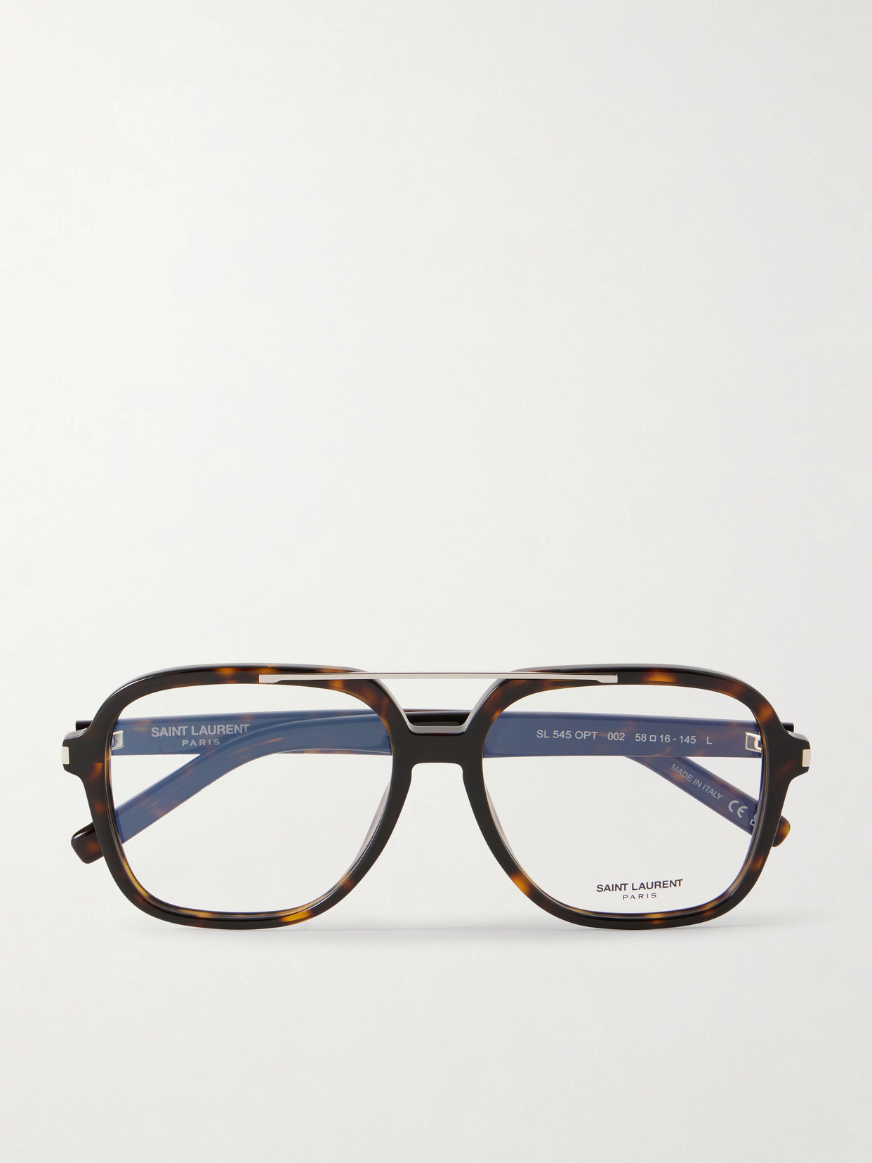 Saint Laurent Sl 545 Square-frame Acetate Glasses In Brown