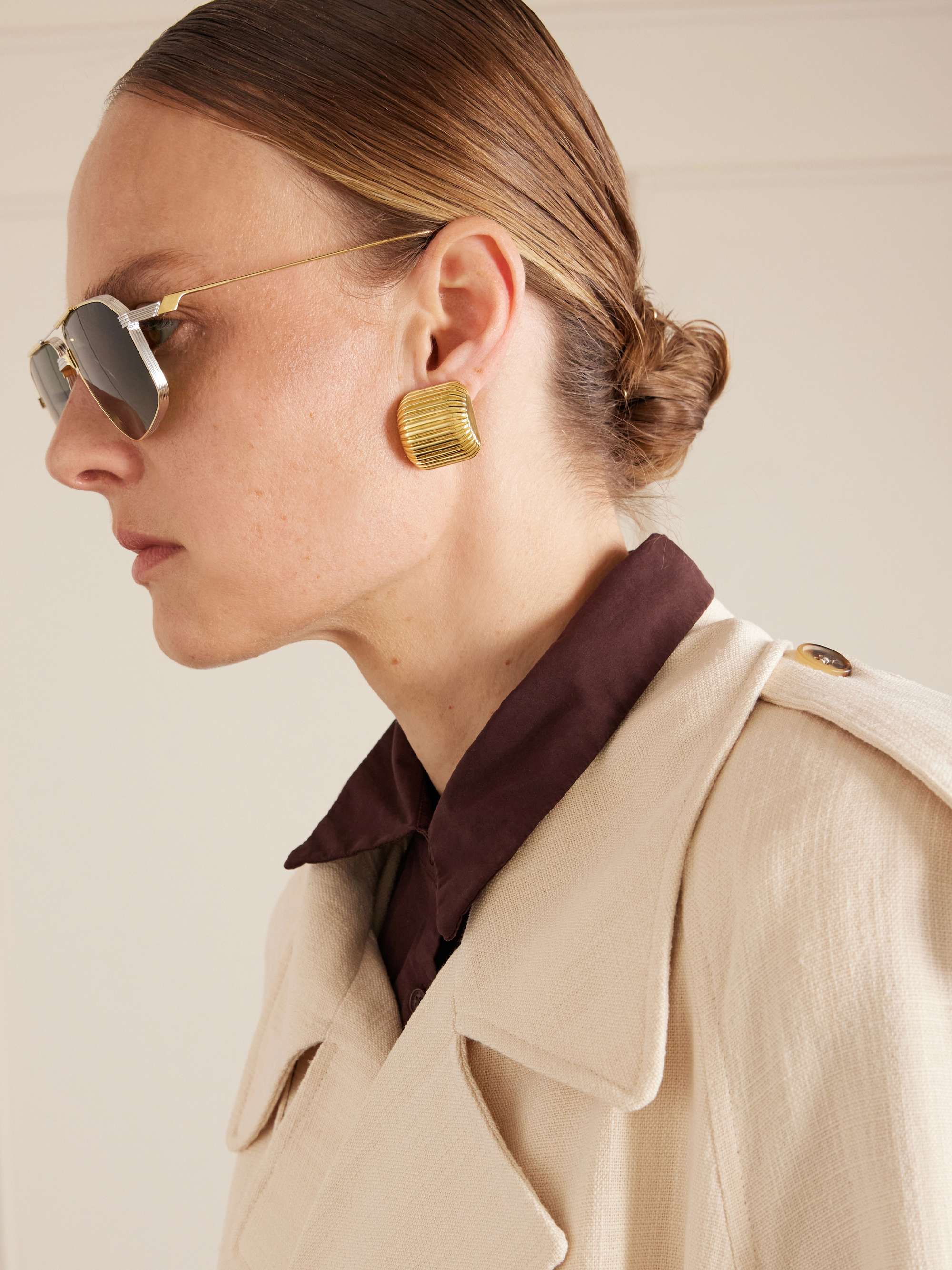 JACQUES MARIE MAGE Jagger aviator-style gold-tone sunglasses | NET