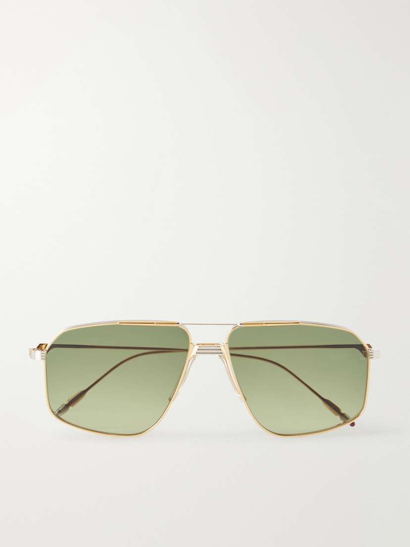 Jacques Marie Mage Jagger Aviator-style Gold-tone Sunglasses