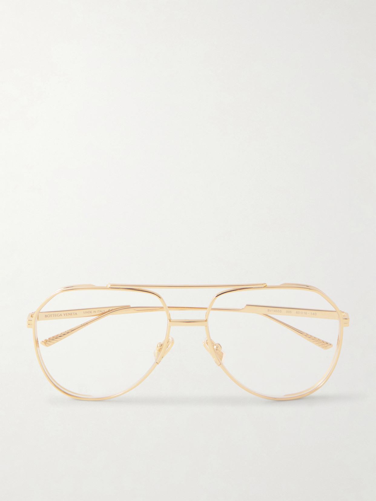 Bottega Veneta Aviator-frame Metal Sunglasses In Gold