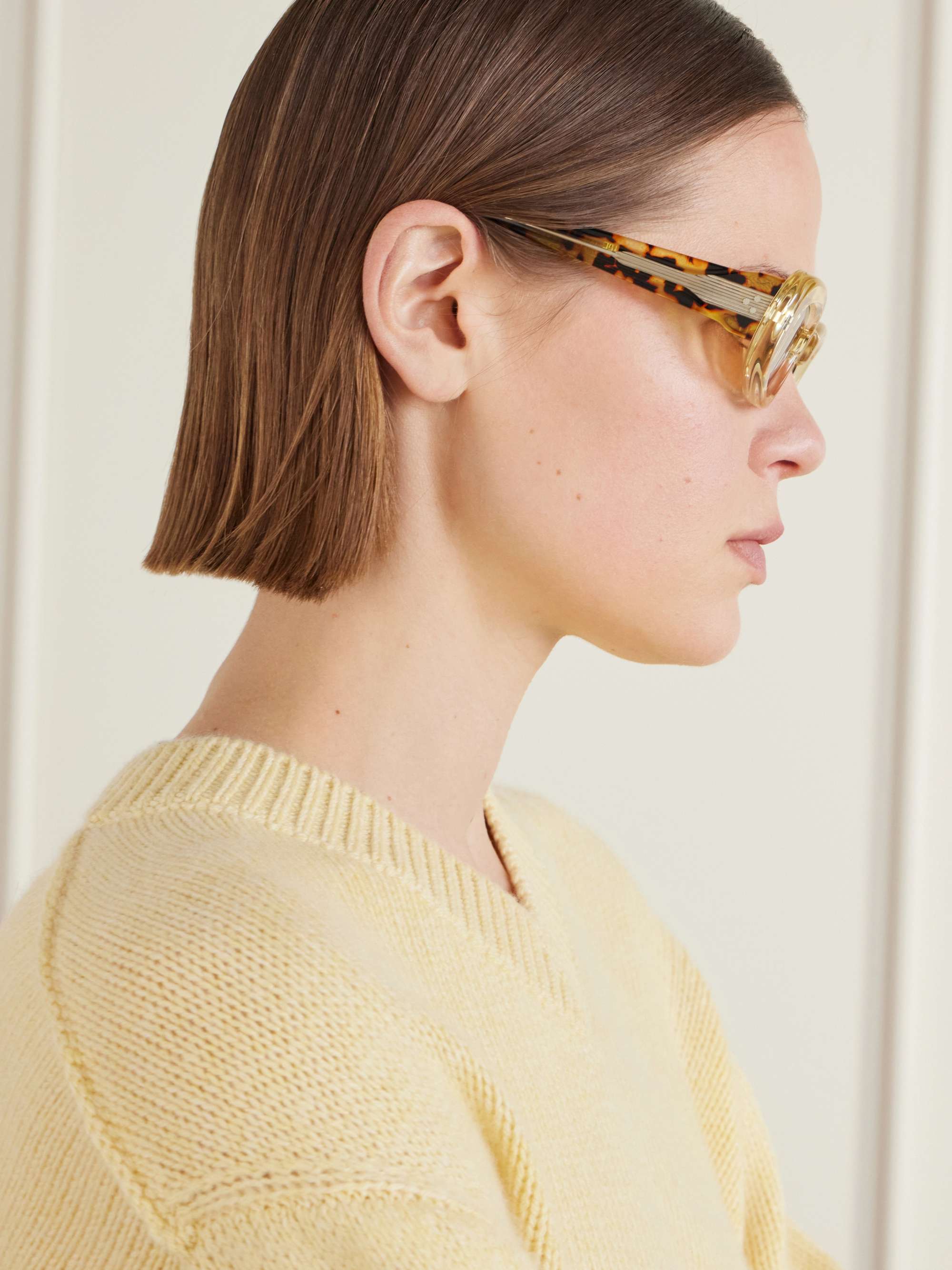 JACQUES MARIE MAGE Ann oval-frame tortoiseshell acetate sunglasses