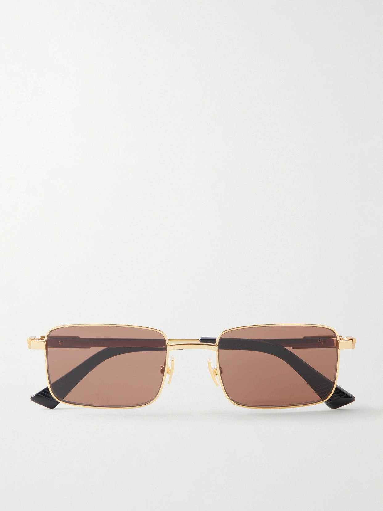 Bottega Veneta Square-frame Metal Sunglasses In Brown