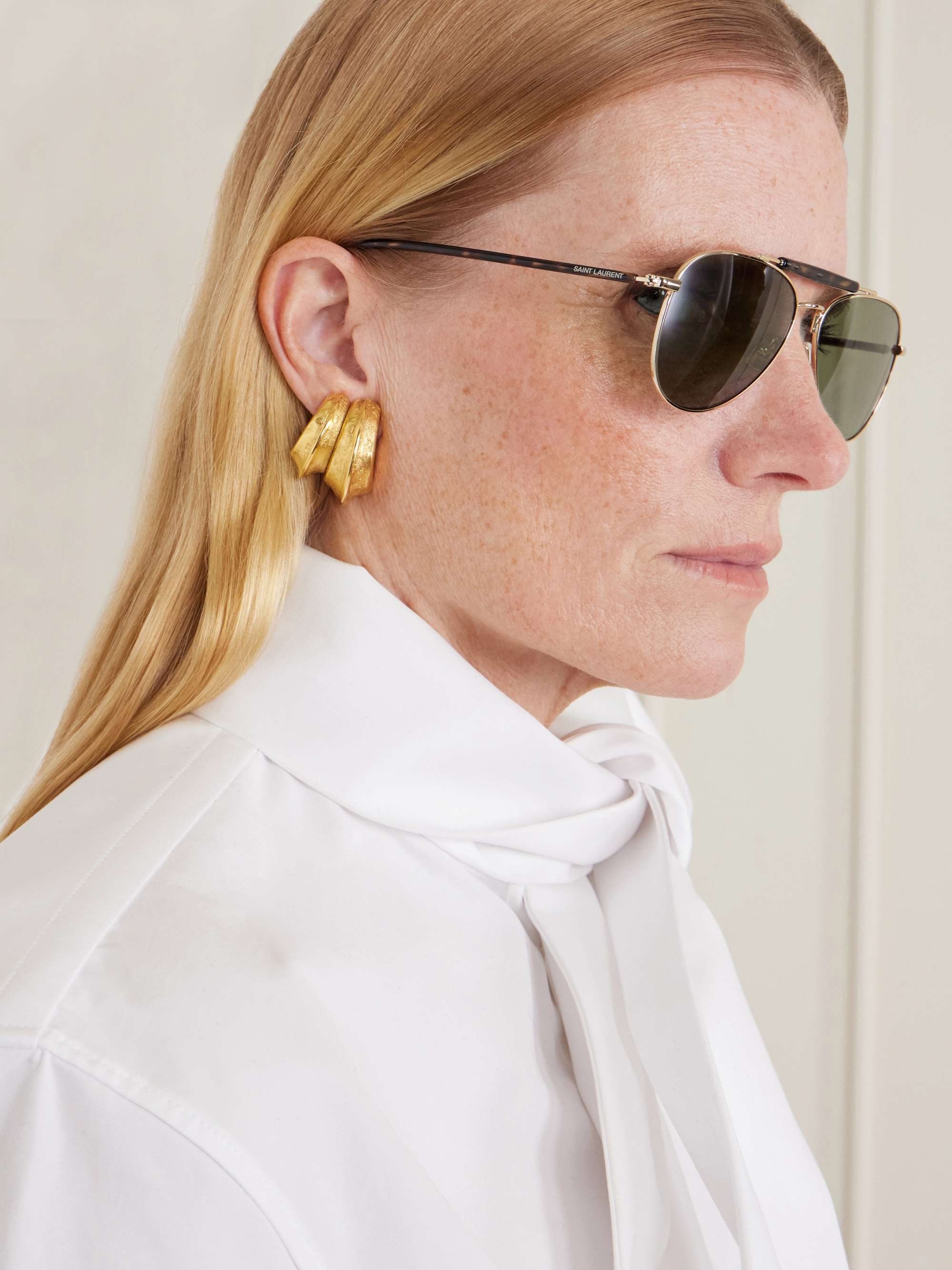 SAINT LAURENT EYEWEAR SL 864 aviator-style metal sunglasses | NET