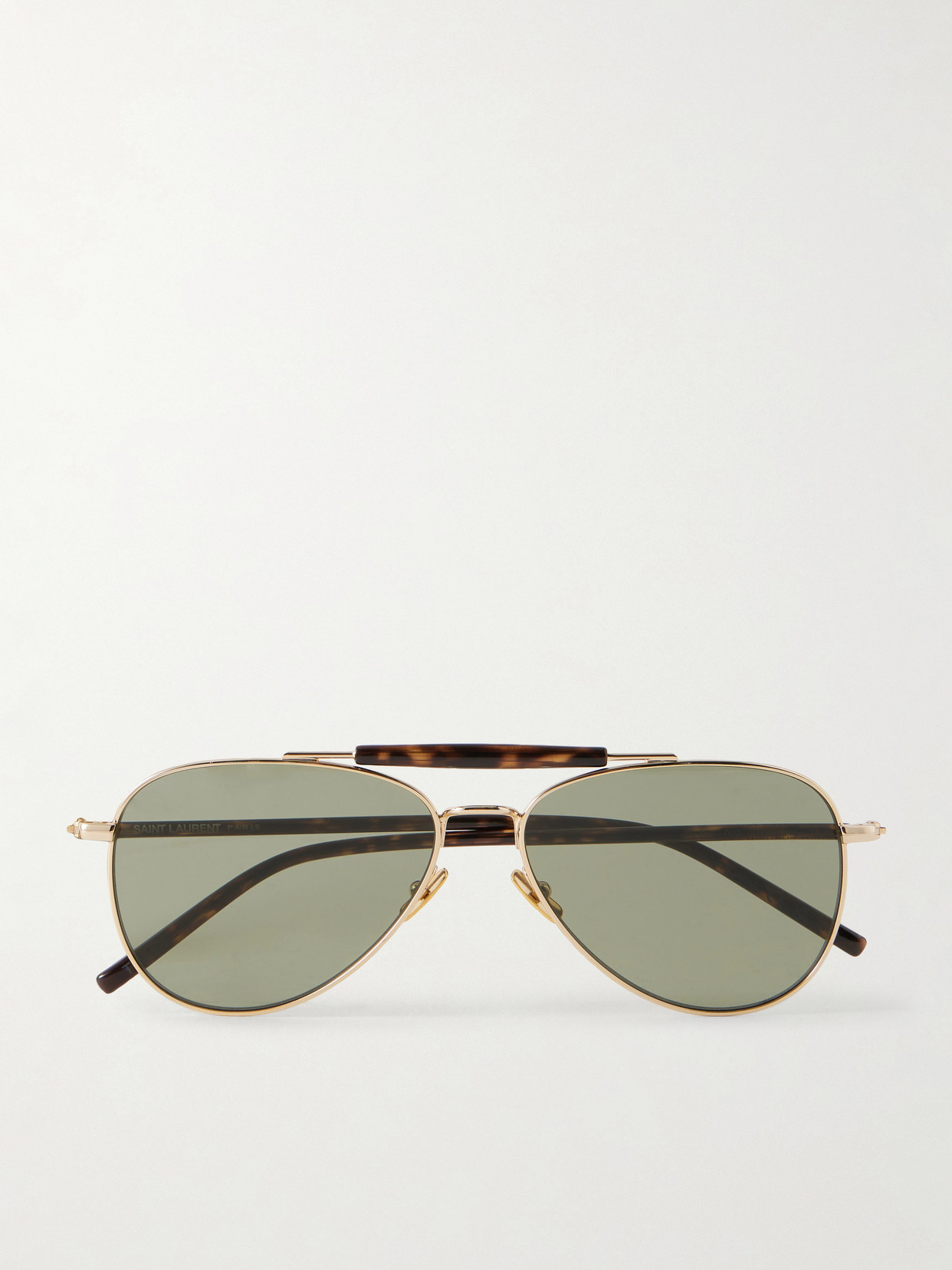Saint Laurent Sl 864 Aviator-style Metal Sunglasses In Red