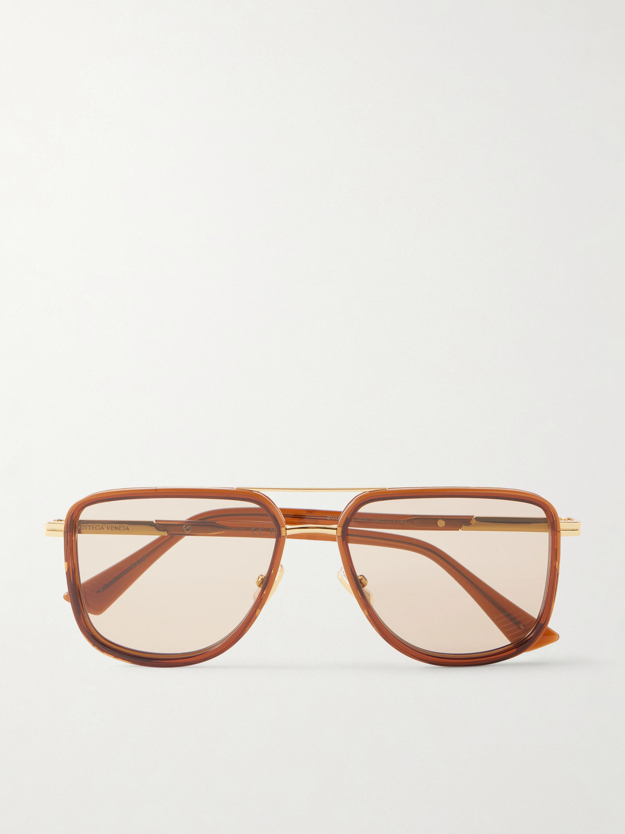 Bottega Veneta Aviator-style Acetate Sunglasses In Burgundy