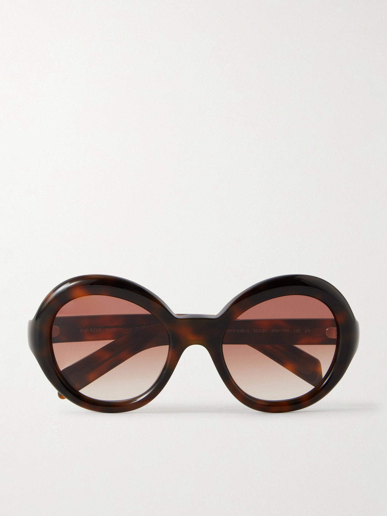 Prada Round-frame Acetate Sunglasses In Brown