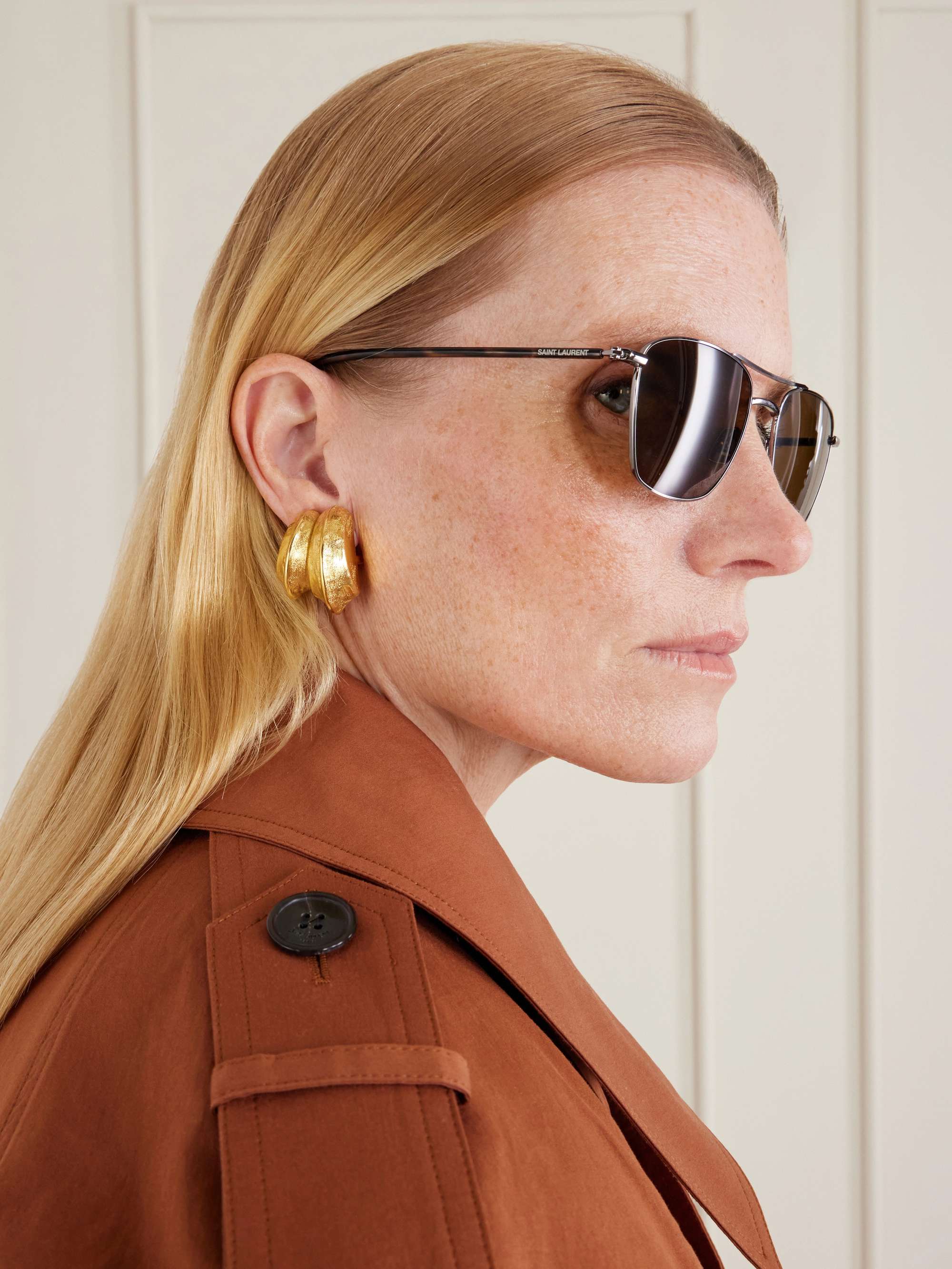 SAINT LAURENT EYEWEAR SL 866 square-frame metal sunglasses | NET-A