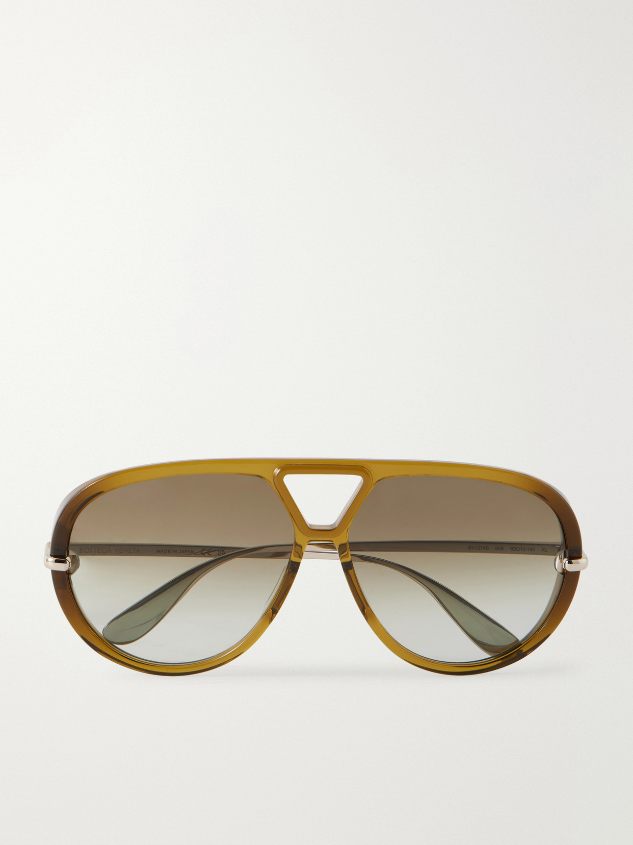 Bottega Veneta Aviator-style Acetate Sunglasses In Brown
