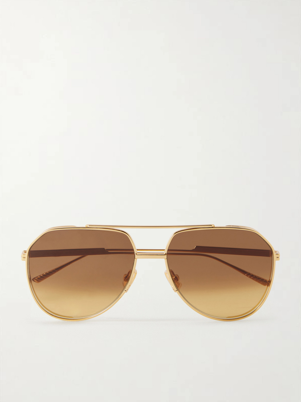Bottega Veneta Aviator-style Metal Sunglasses In Gold