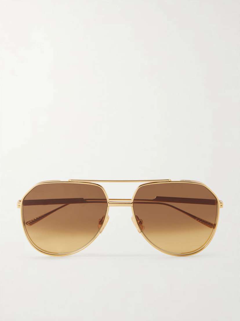 Bottega Veneta Eyewear Aviator-style Metal Sunglasses