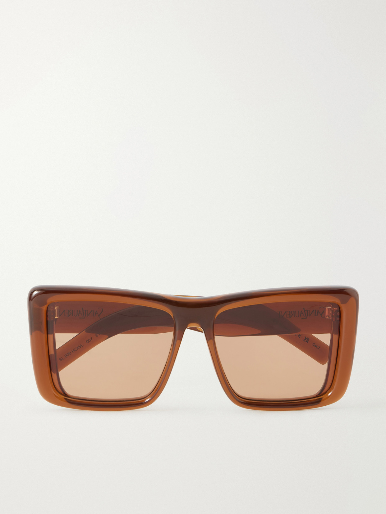Saint Laurent Sl 900 Howl Square-frame Acetate Sunglasses In Brown