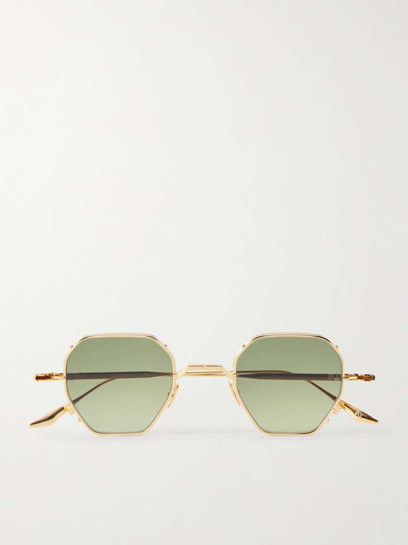 Jacques Marie Mage Verlaine Round-frame Gold-tone Sunglasses