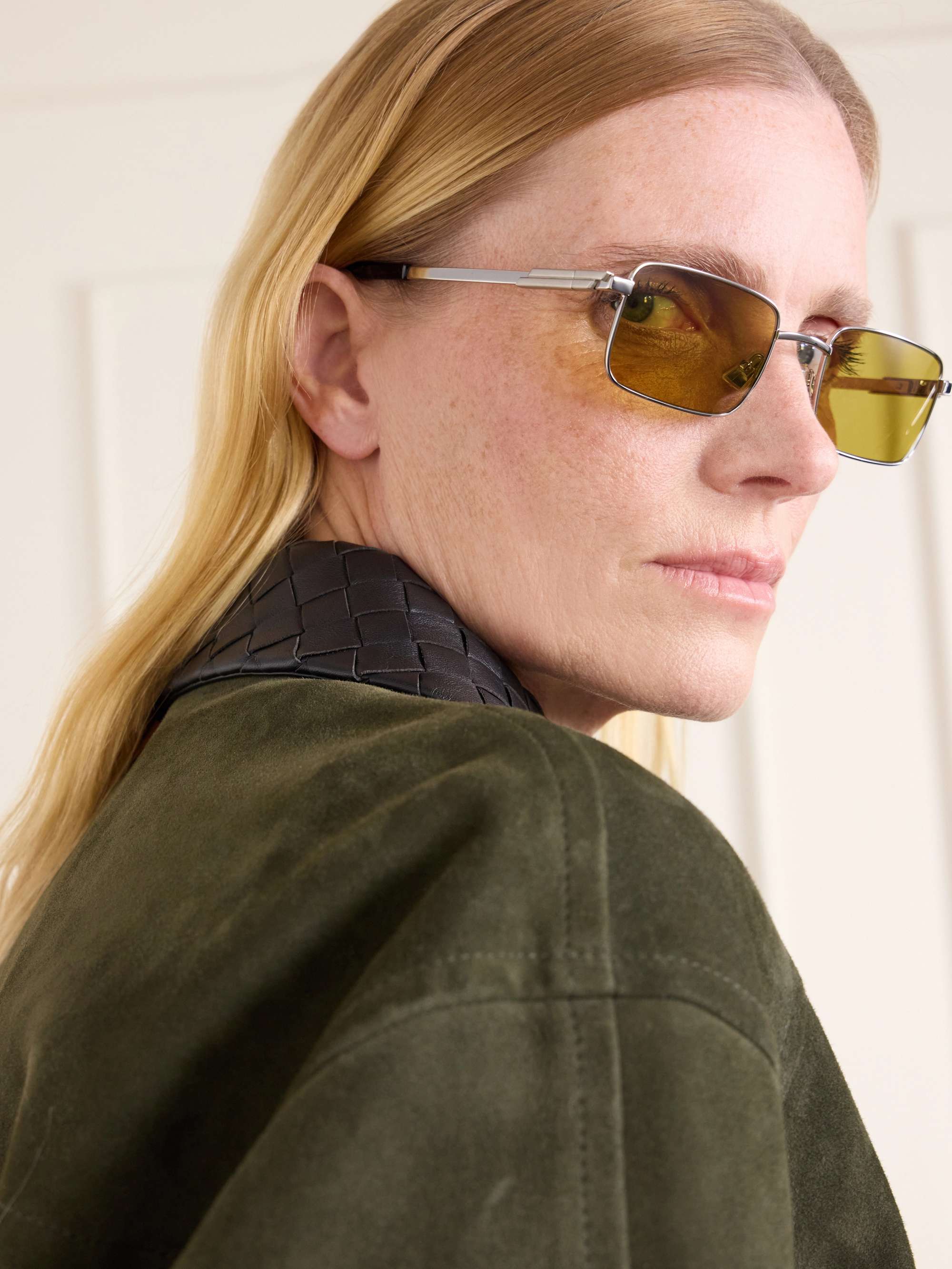 BOTTEGA VENETA EYEWEAR Square-frame metal sunglasses | NET-A-PORTER