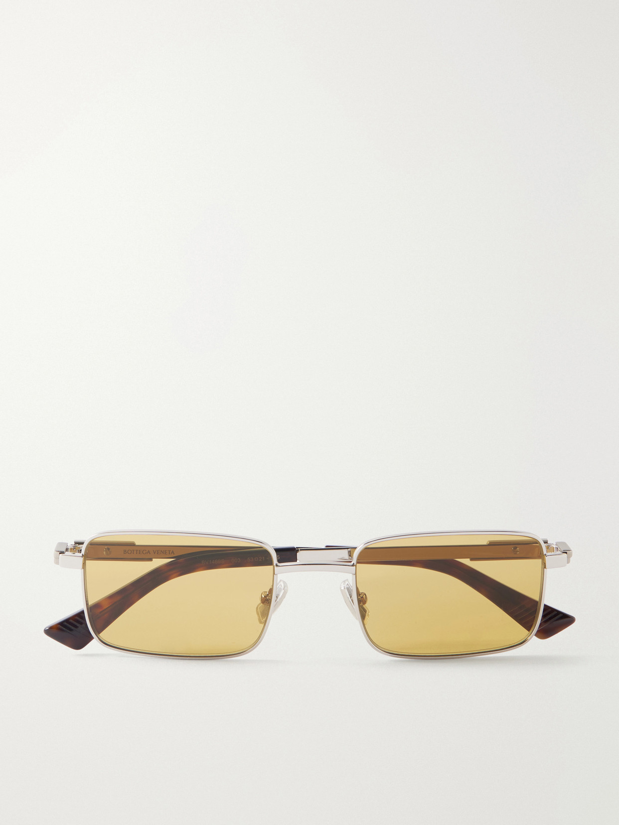 Bottega Veneta Square-frame Metal Sunglasses In Gold