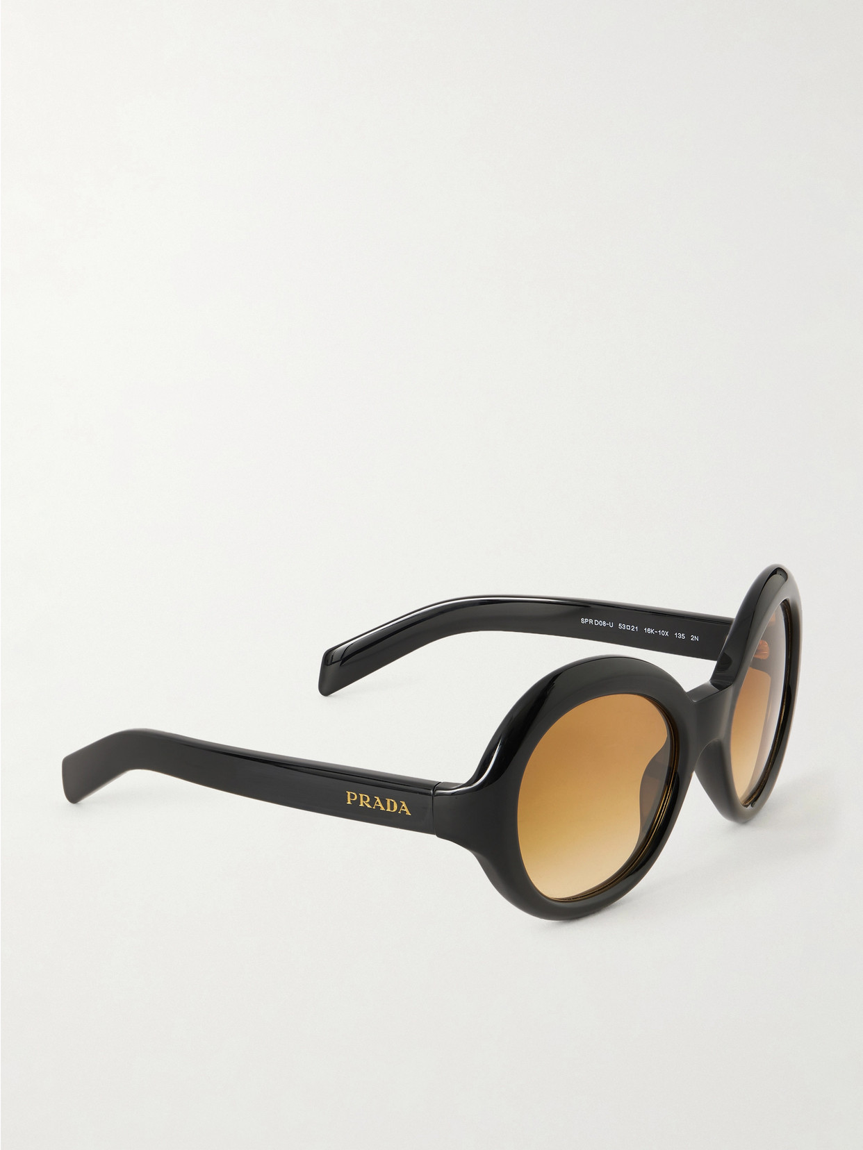 Prada Round-frame Acetate Sunglasses In Black