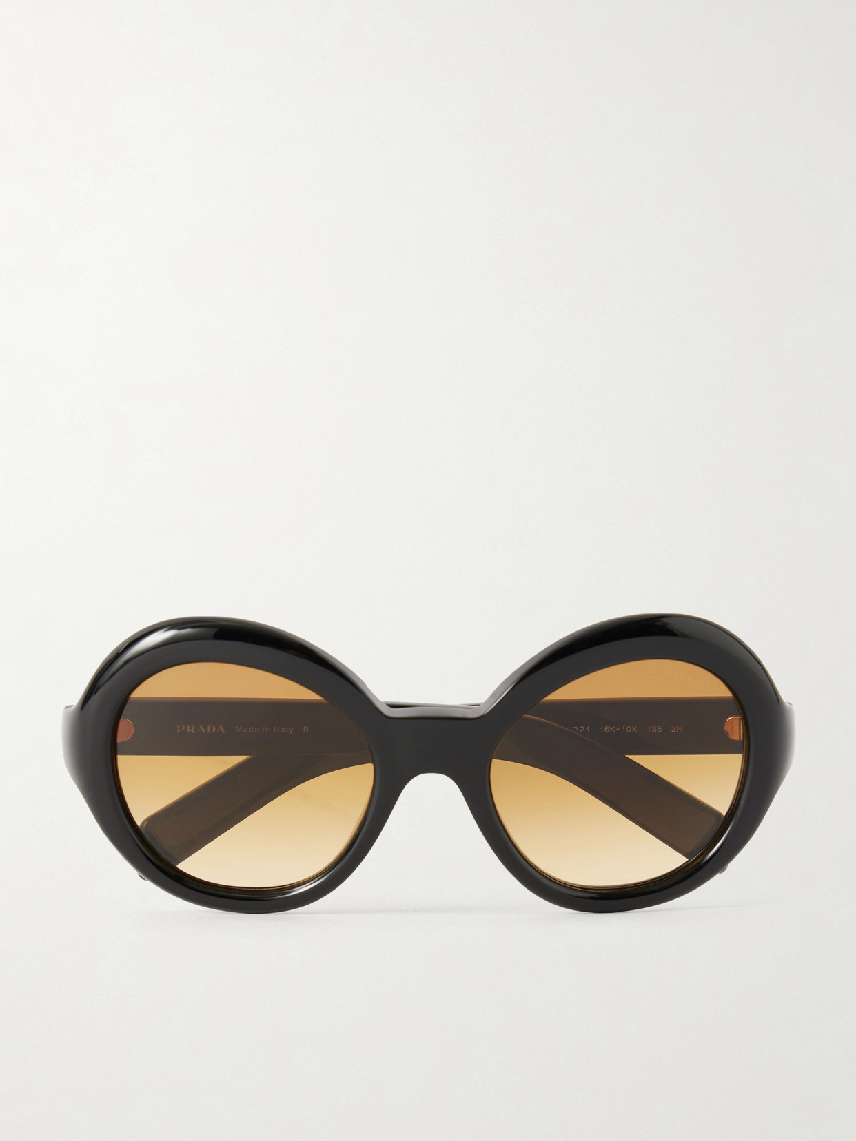Prada Round-frame Acetate Sunglasses In Black