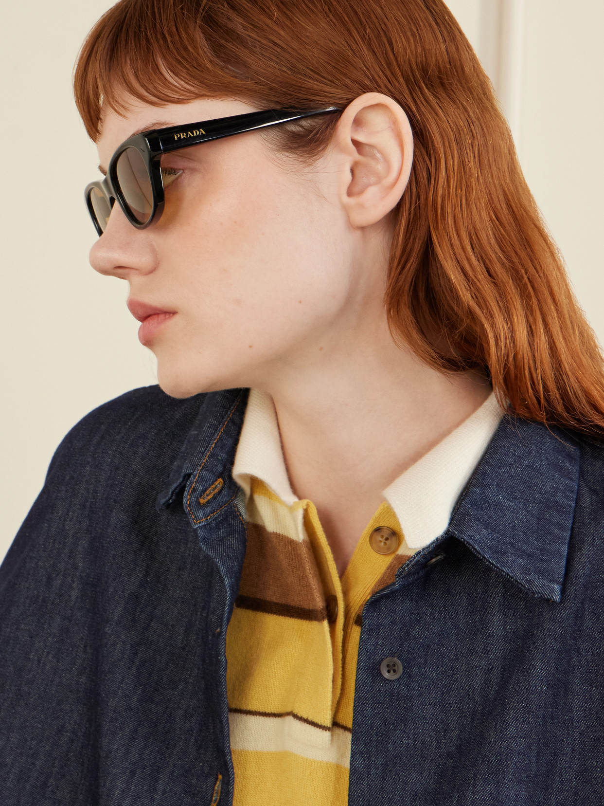 Prada D-frame Acetate Sunglasses In Black