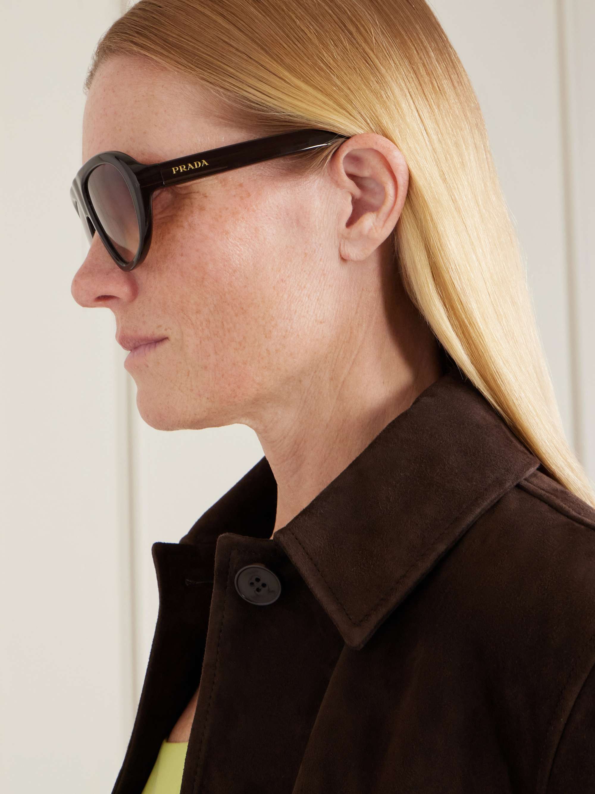 PRADA EYEWEAR Oversized aviator-style acetate sunglasses  display picture 2