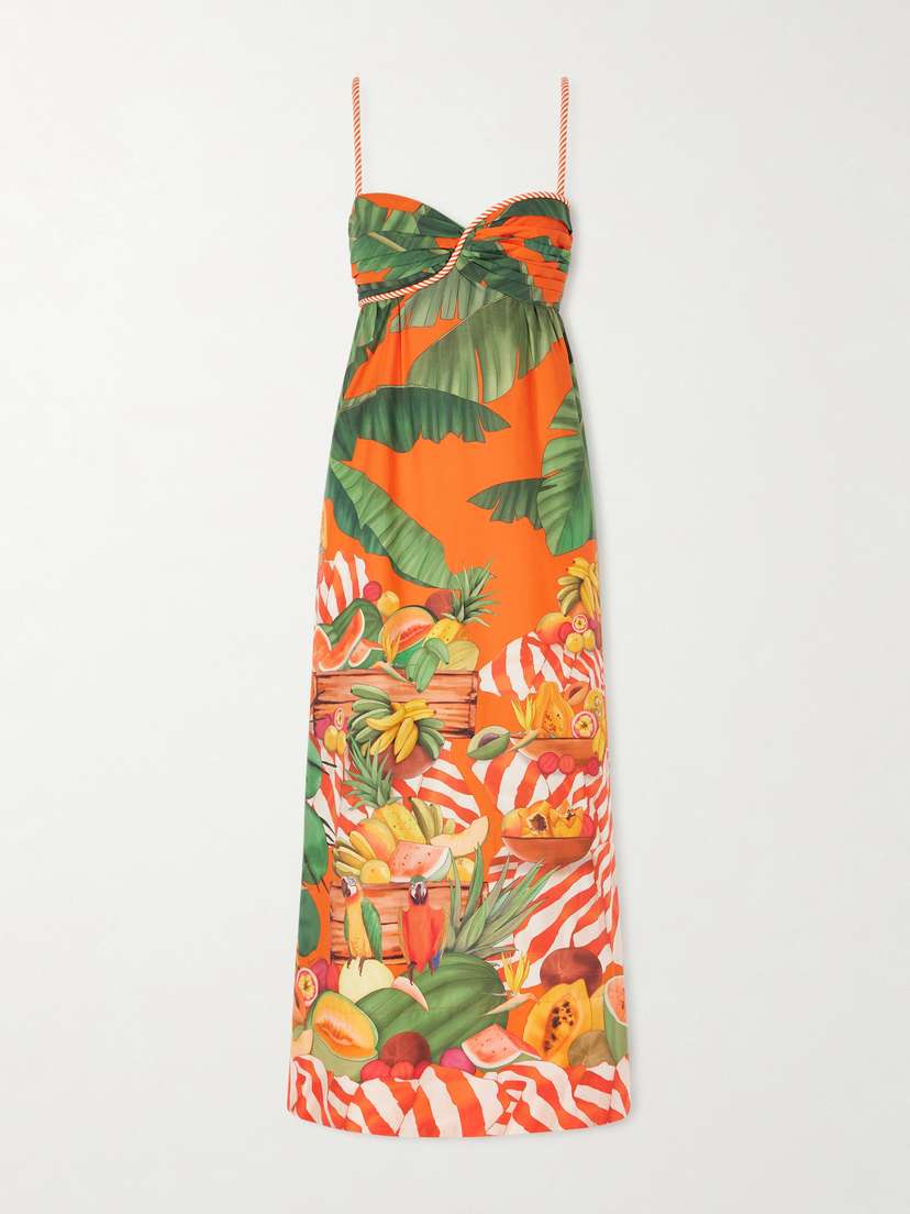 Farm Rio Fruit Trolley Printed Cotton Midi Dress | Thumbnail 5