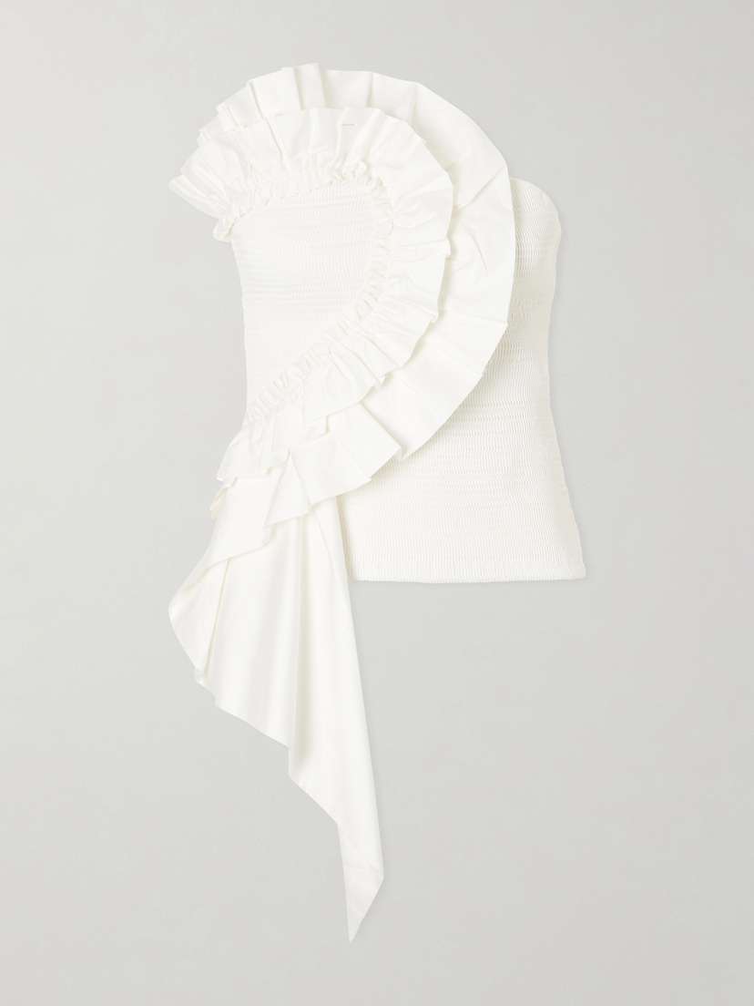 Farm Rio Strapless Ruched Cotton Tank | Thumbnail 6 Farm Rio Strapless Ruched Cotton Tank | Thumbnail 6