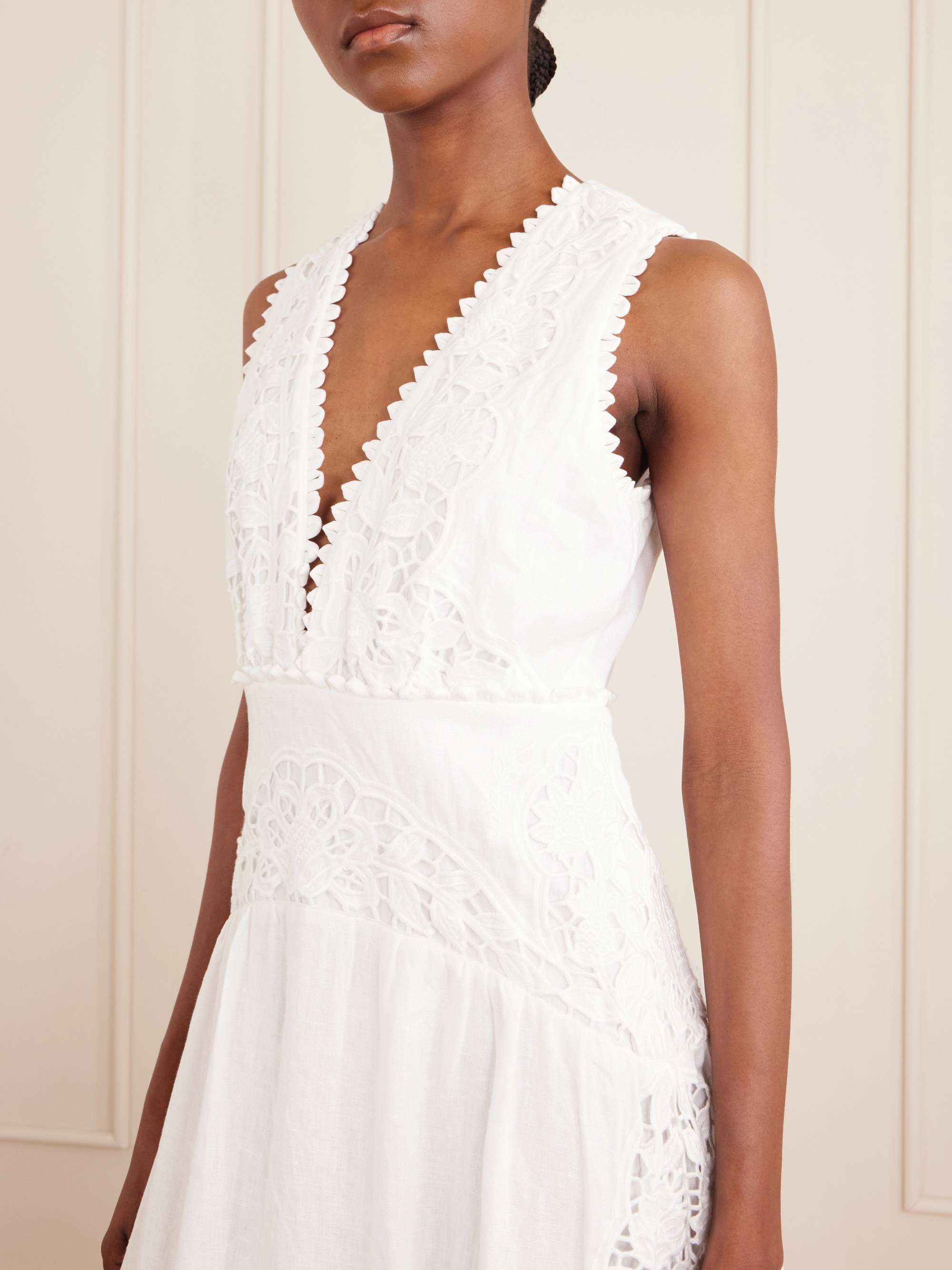 farm rio white lace dress Off-White Richelieu Midi Dress  FARM Rio