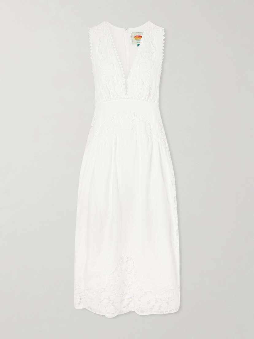 Farm Rio Floral-embroidered Linen Midi Dress | Thumbnail 5