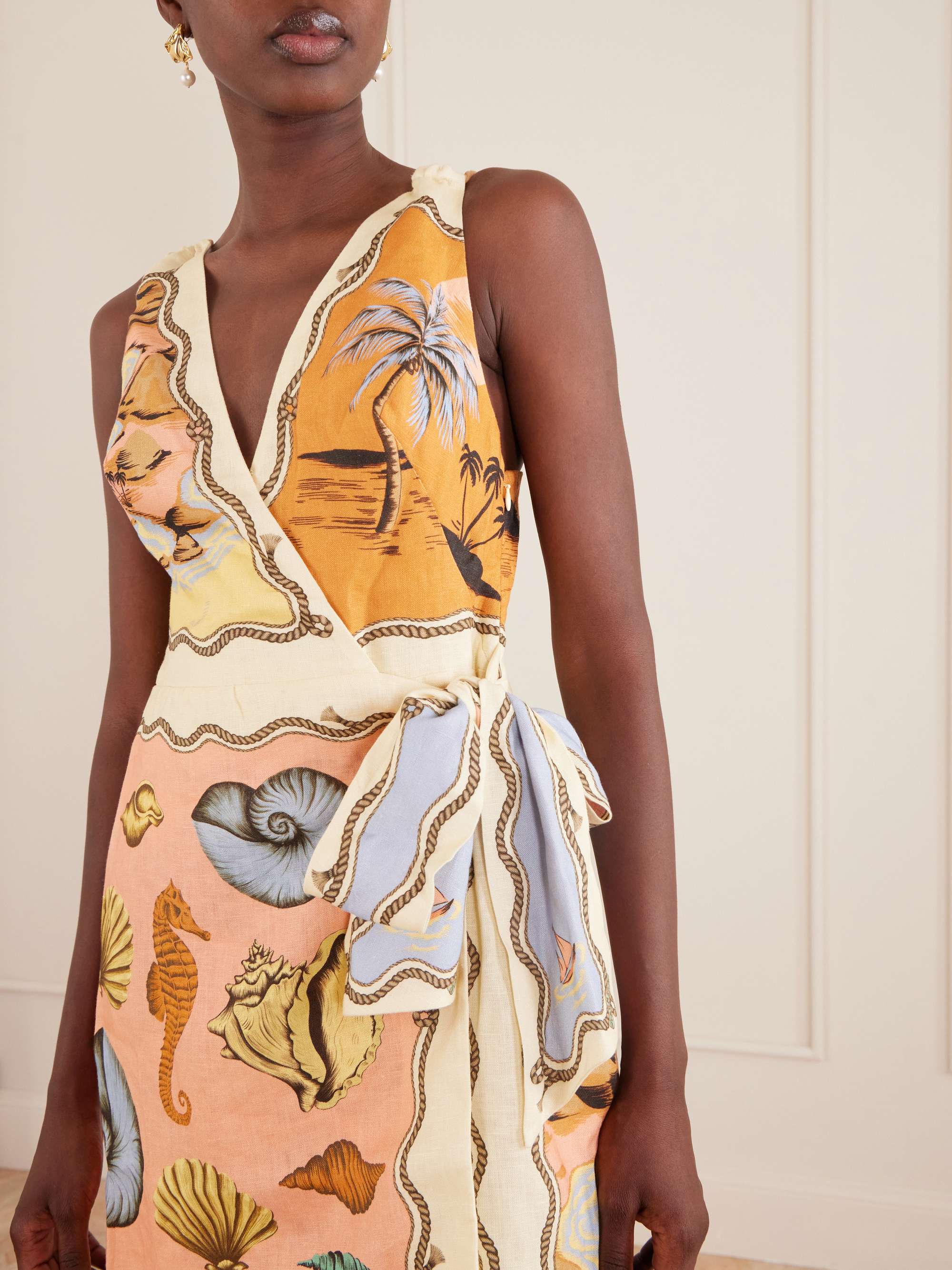 farm rio printed shift mini dress Farm Rio x Anthropologie Tie-Strap Shift Mini Dress