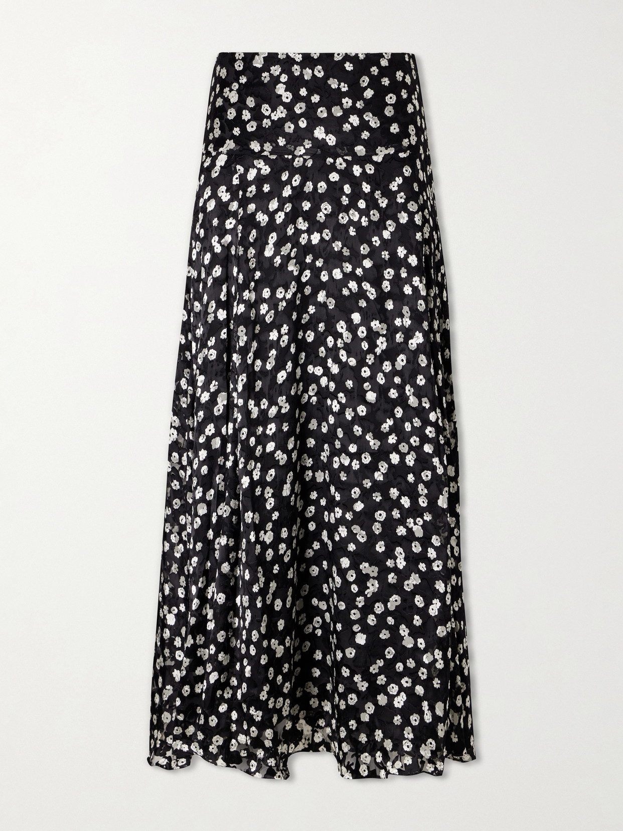 Isabel Marant Hilza Floral-print Chiffon Midi Skirt In Black