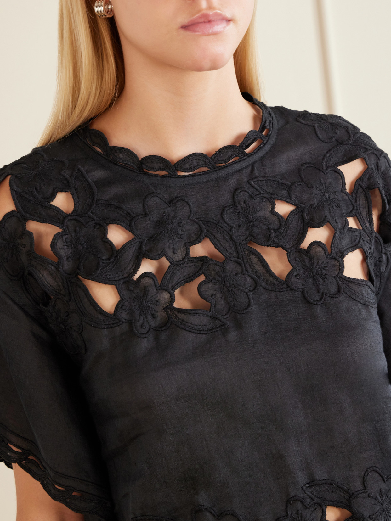 Relda Cut-Out Ramie Blouse