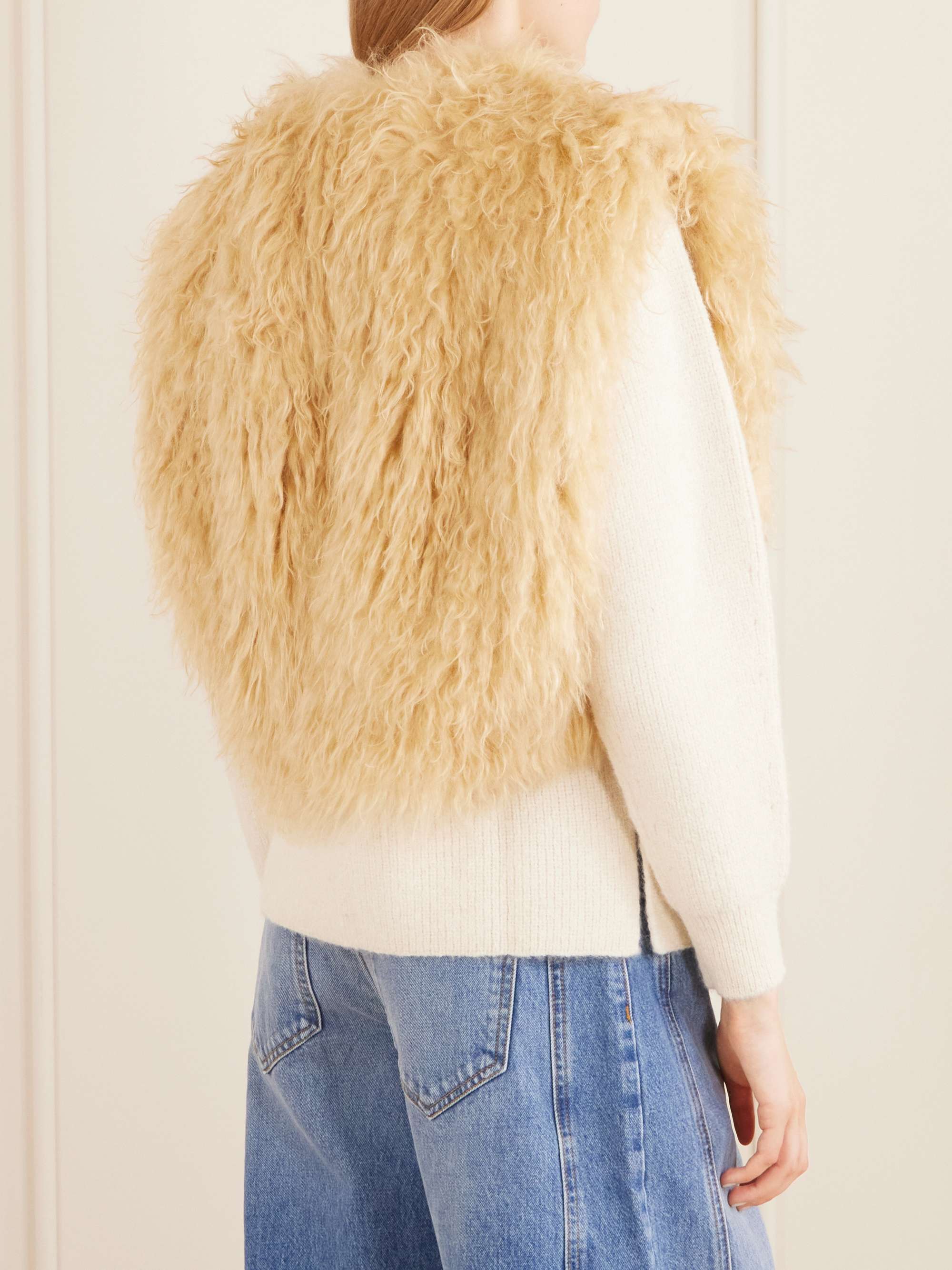 ISABEL MARANT Florana cropped shearling vest | NET-A-PORTER