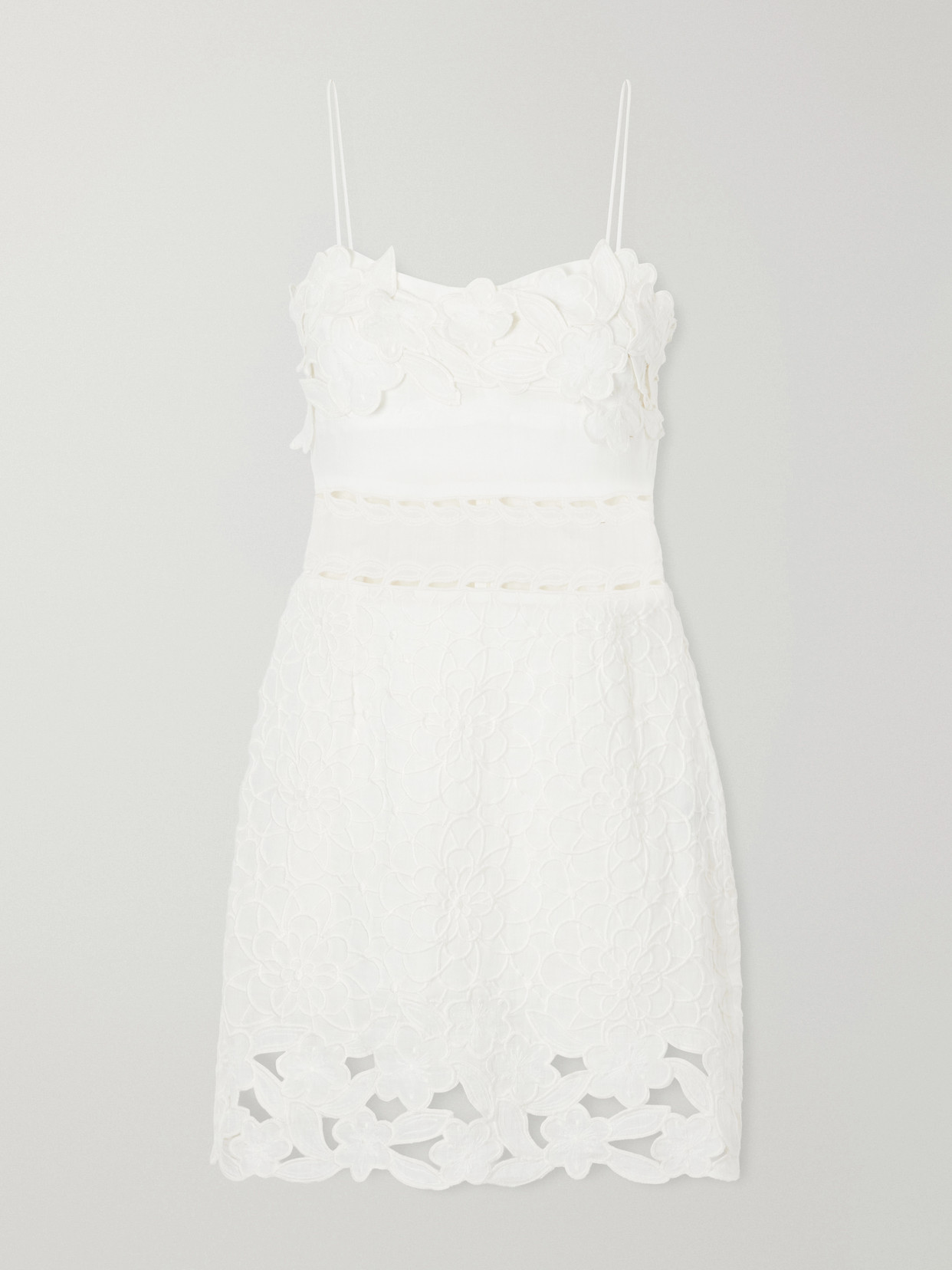 Isabel Marant Reola Embroidered Ramie Mini Dress In White