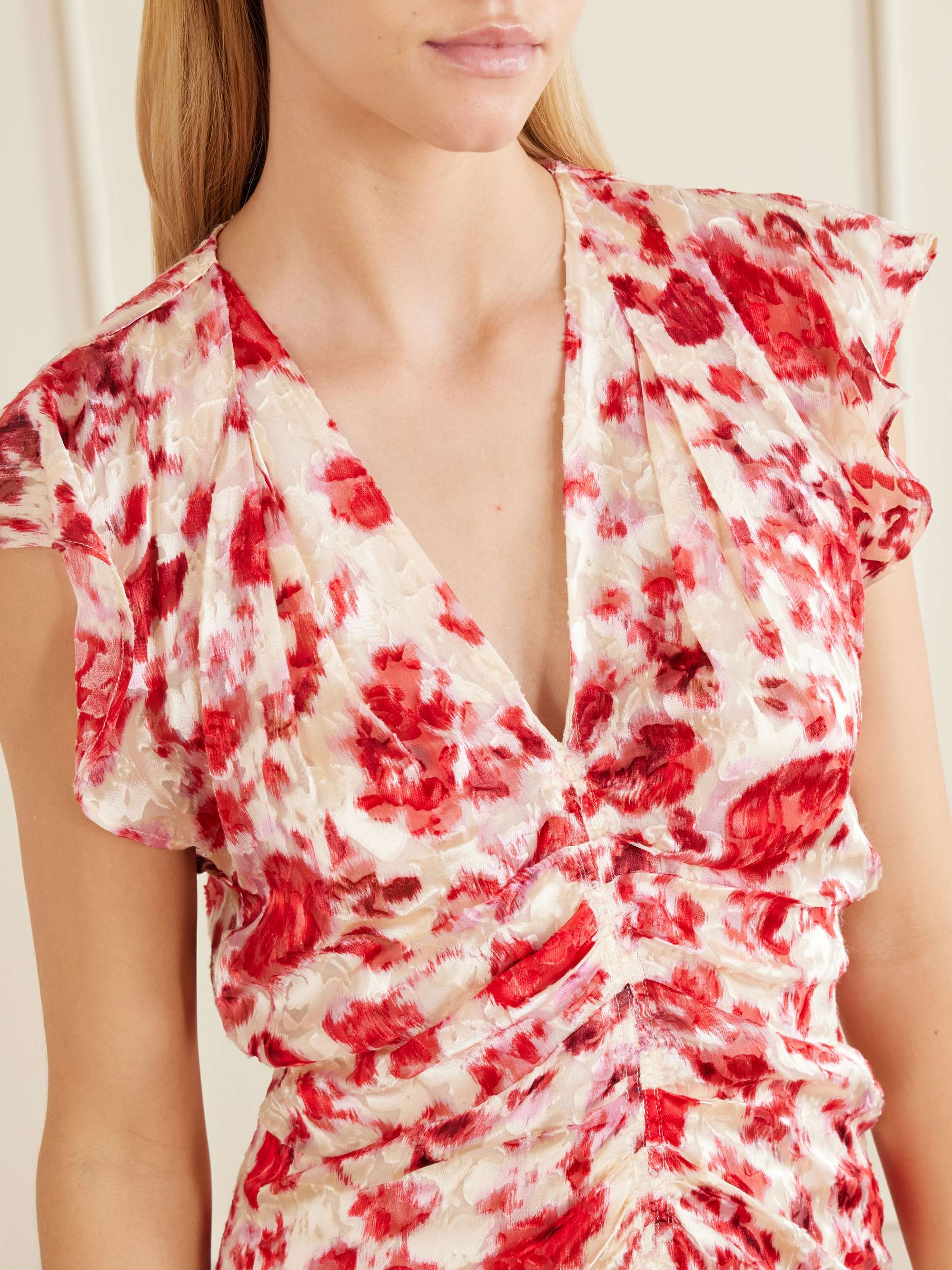 ISABEL MARANT Lyndsay floral-print chiffon midi dress | NET-A-PORTER