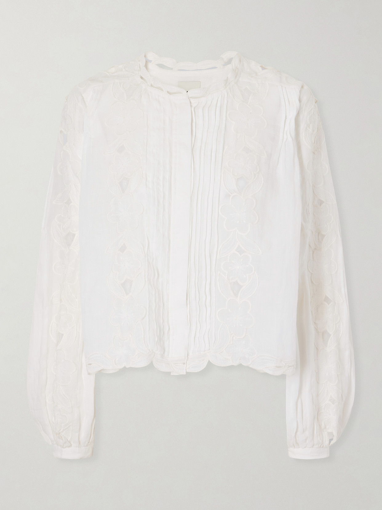 Isabel Marant Rubra Embroidered Ramie Blouse In White