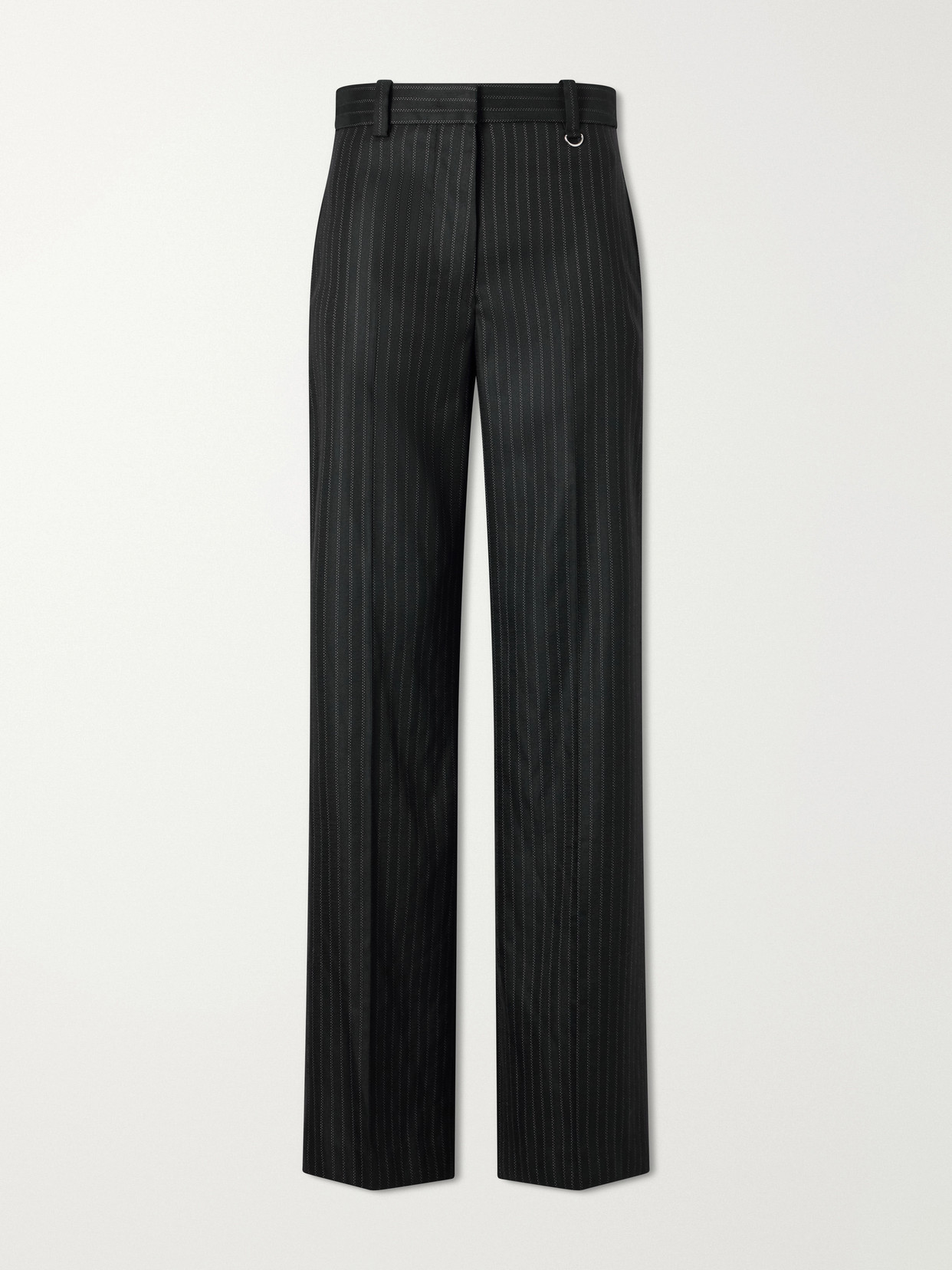 Isabel Marant Noanda Striped Wool-blend Straight-leg Pants In Black