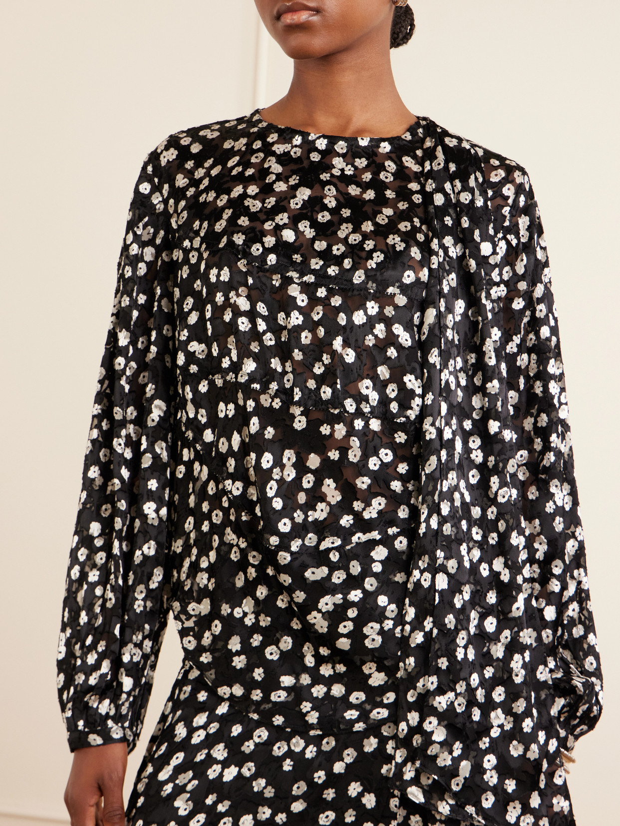 Firma Floral-Print Chiffon Blouse
