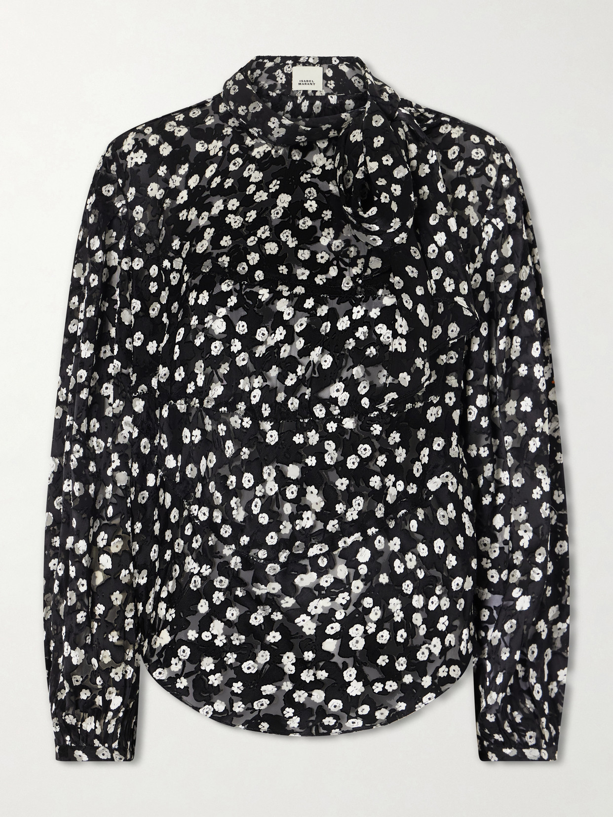 Isabel Marant Firma Floral-print Chiffon Blouse In Black