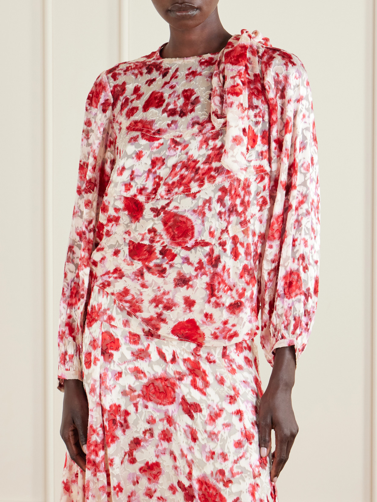 Firma Floral-Print Chiffon Blouse