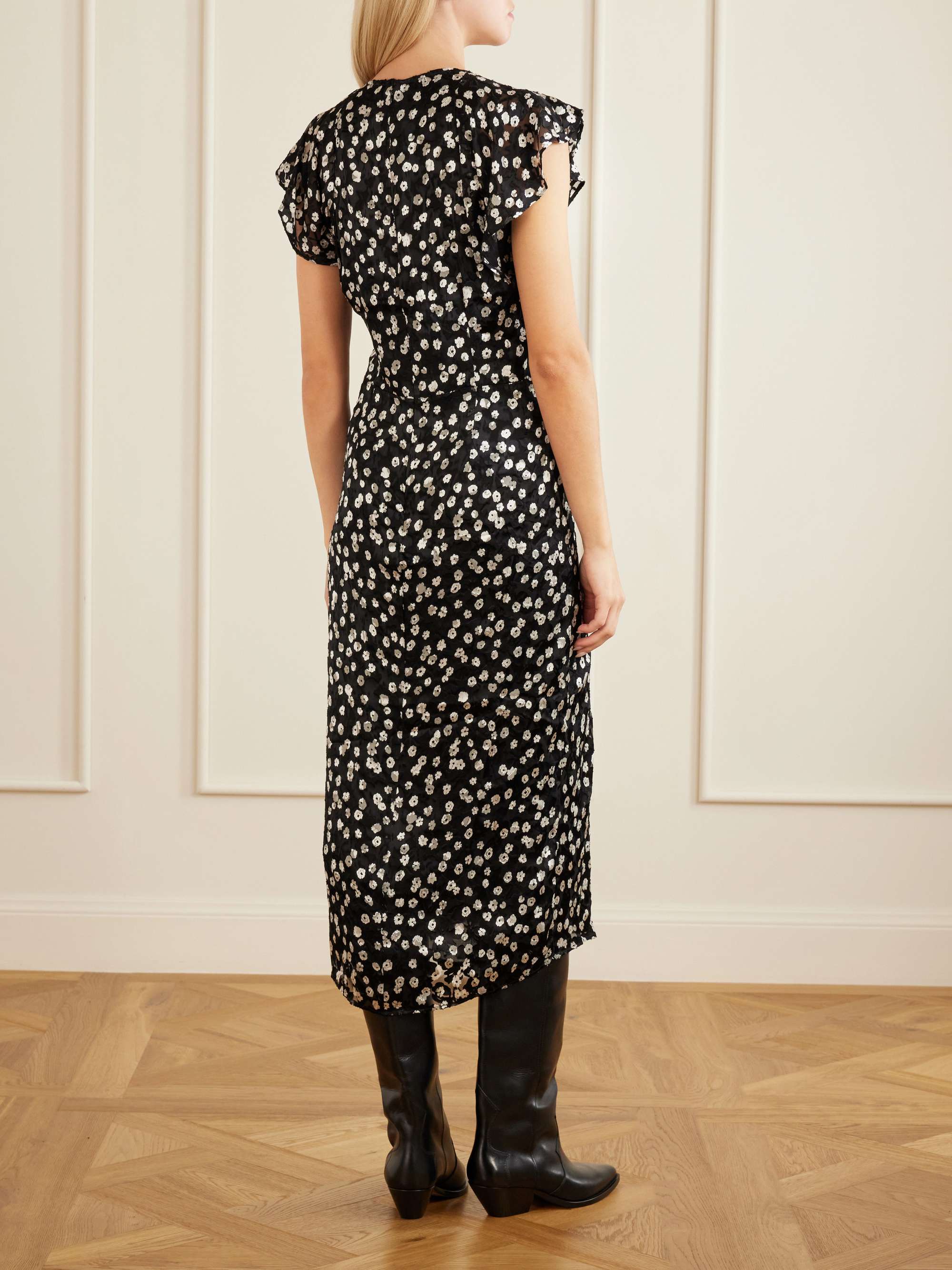ISABEL MARANT Lyndsay floral-print chiffon midi dress | NET-A-PORTER