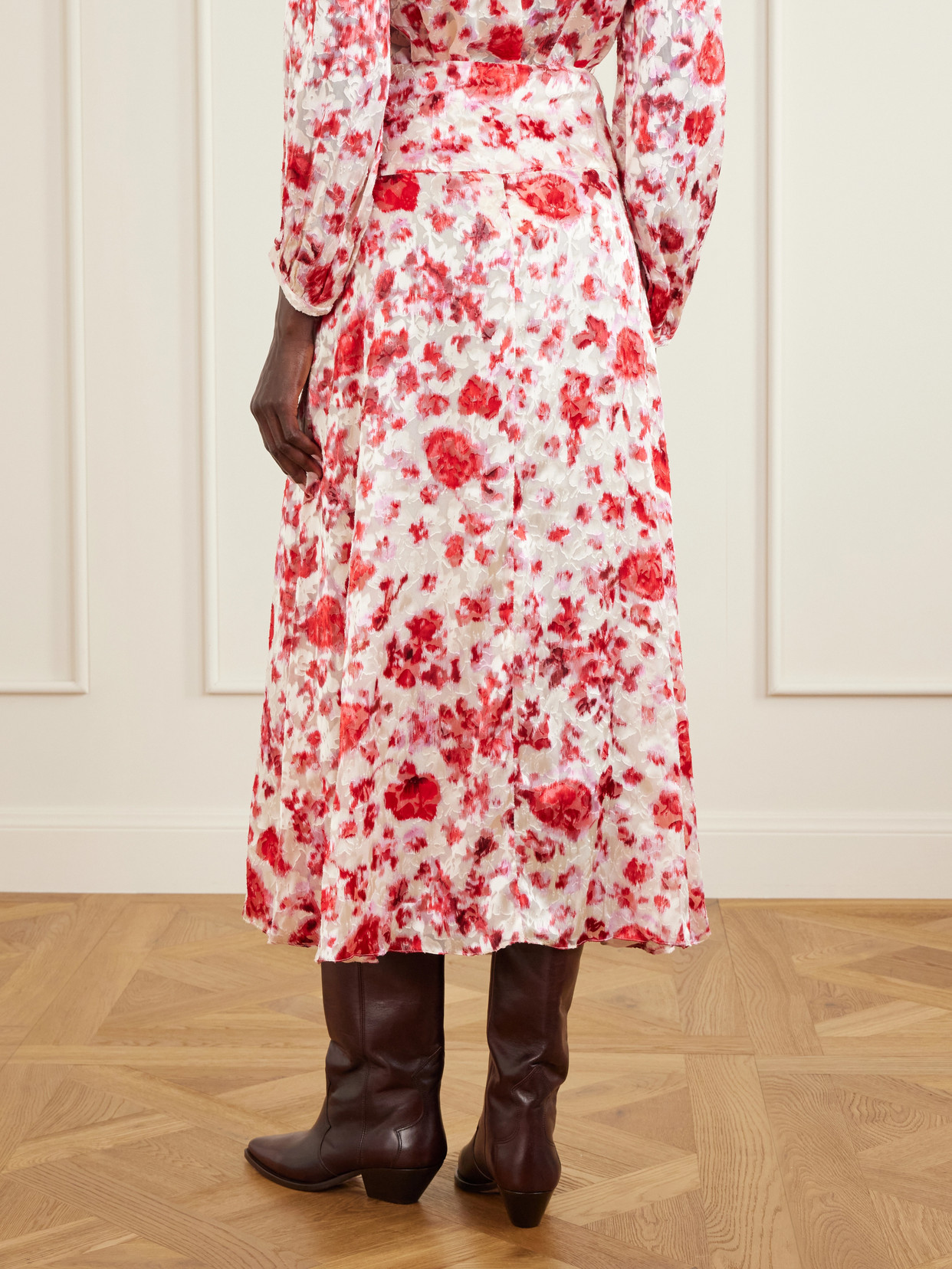 Hilza Floral-Print Chiffon Midi
