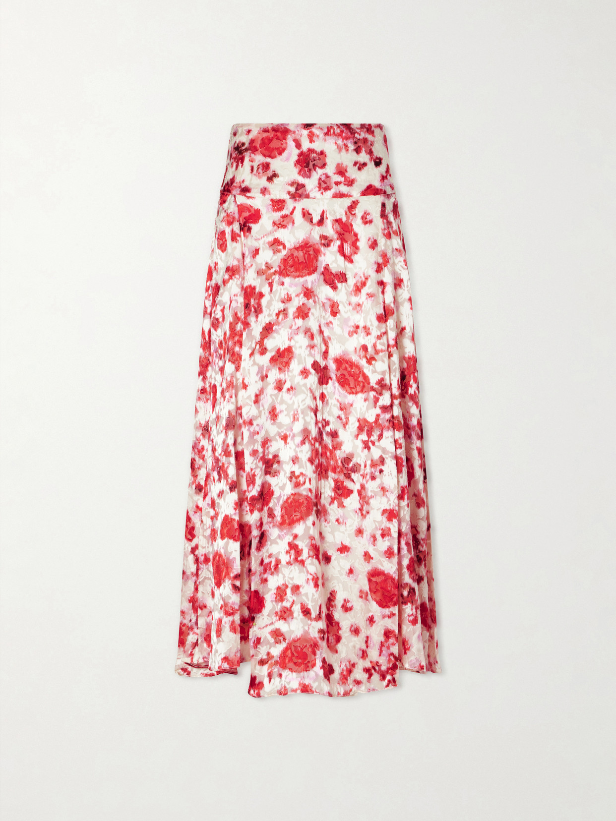 Isabel Marant Hilza Floral-print Chiffon Midi Skirt In Red
