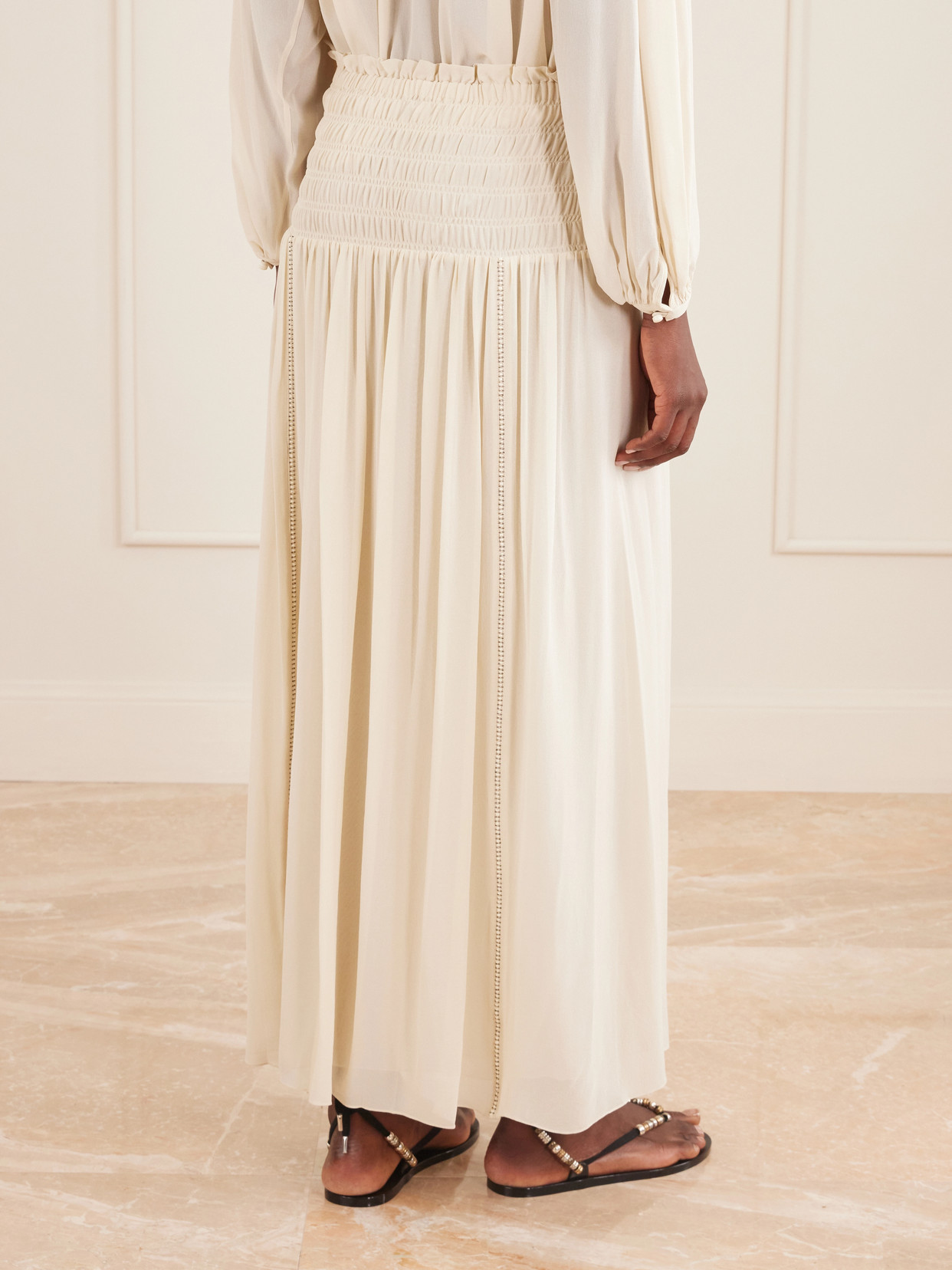 Nerly Embroidered Smocked Maxi
